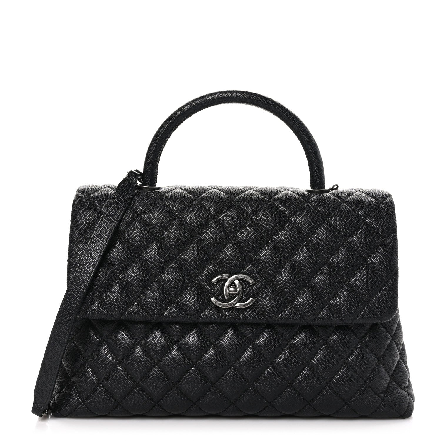 Chanel Caviar Quilted Medium Coco Handle Flap Black 1 of 9