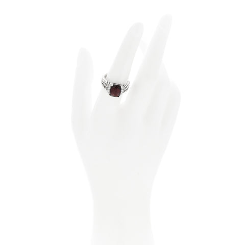 Sterling Silver Diamond Garnet 10mm Petite Wheaton Ring 54 6.75