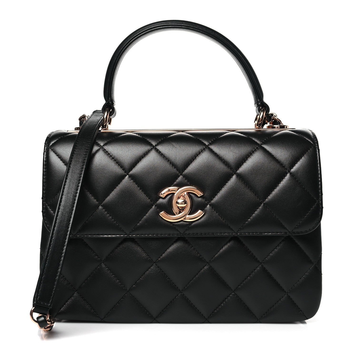 Chanel Lambskin Quilted Small Trendy CC Dual Handle Flap Bag Black 1 of 10