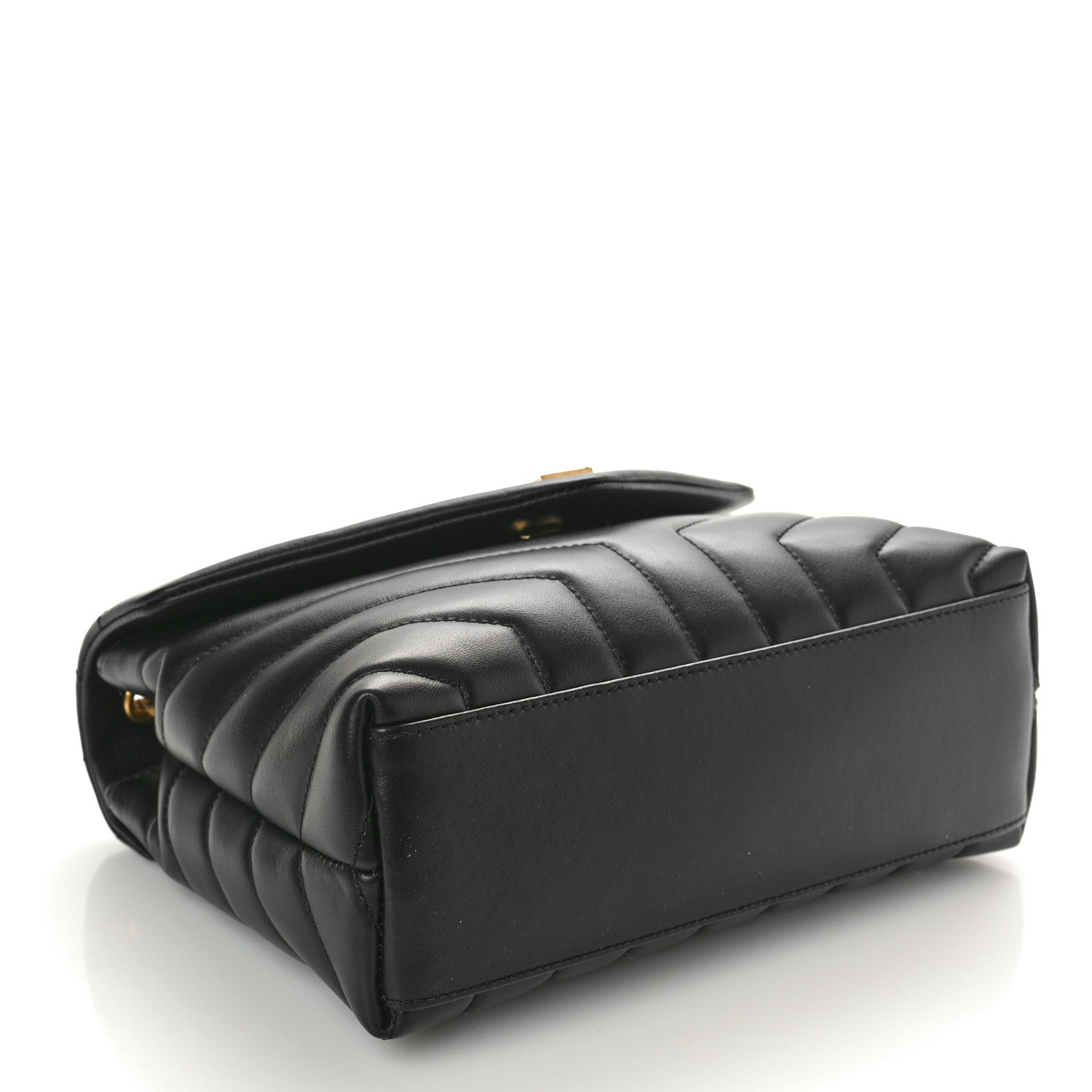 Saint Laurent Calfskin Y Quilted Monogram Small Loulou Chain Satchel Black 4 of 10