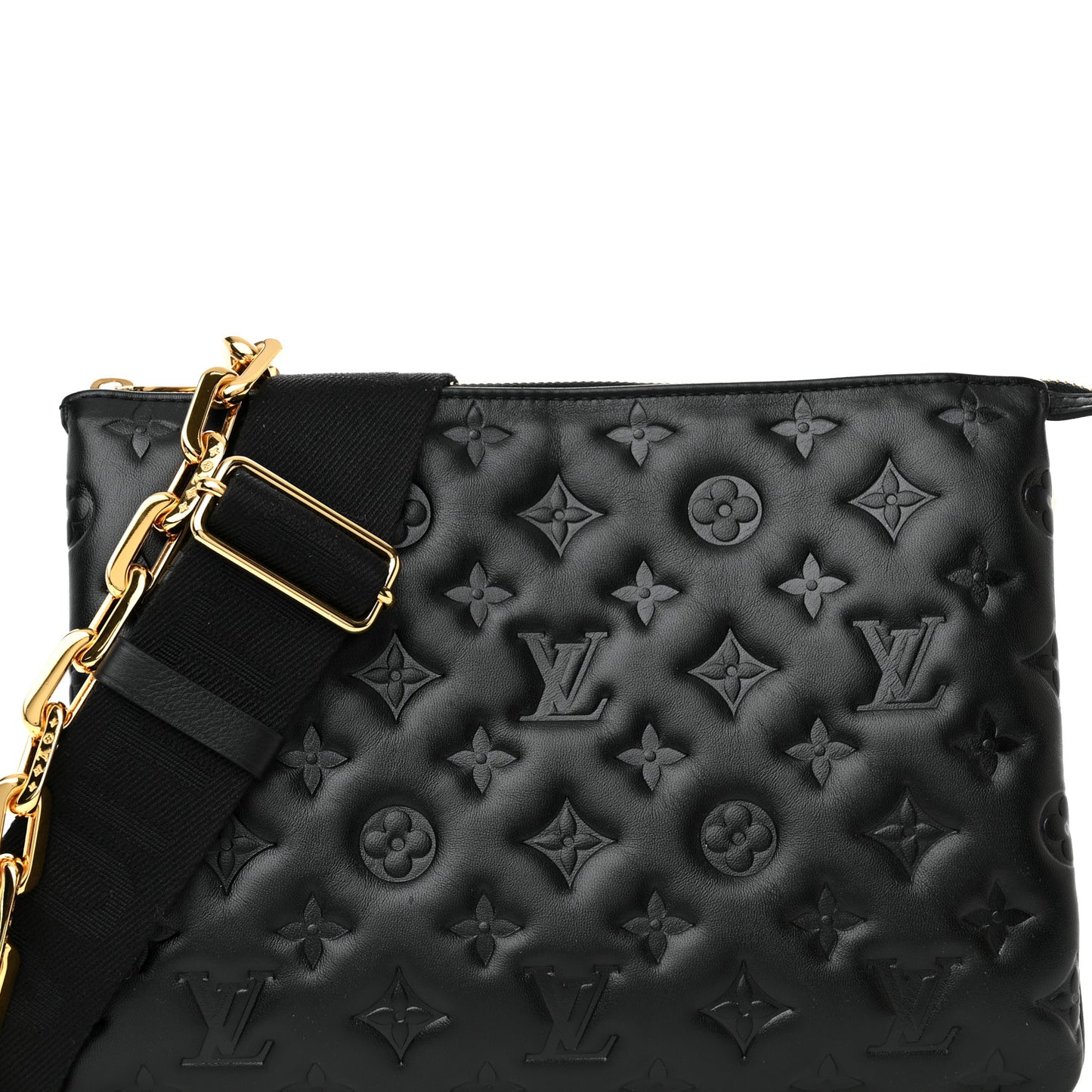 Lambskin Embossed Monogram Coussin PM Black