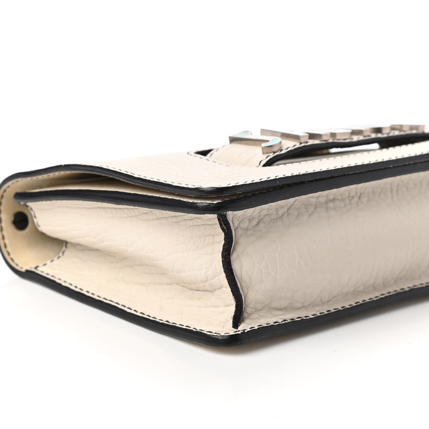 Canyon Grained Lambskin J'Adior Chain Flap Bag Off White