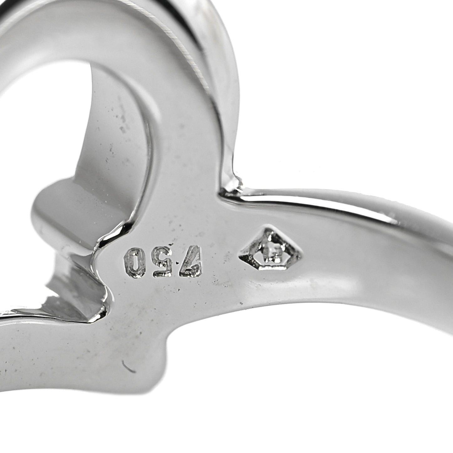 18K White Gold Diamond Heart Ring 54 6.75