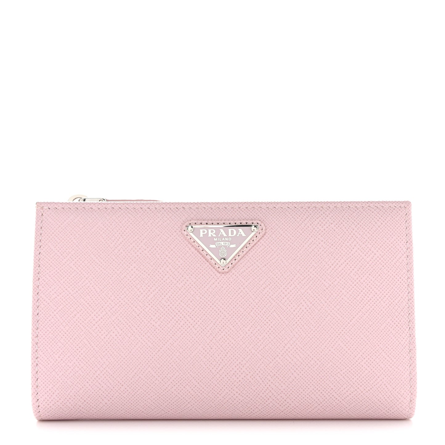 Saffiano Triangle Continental Zip Wallet Alabastro