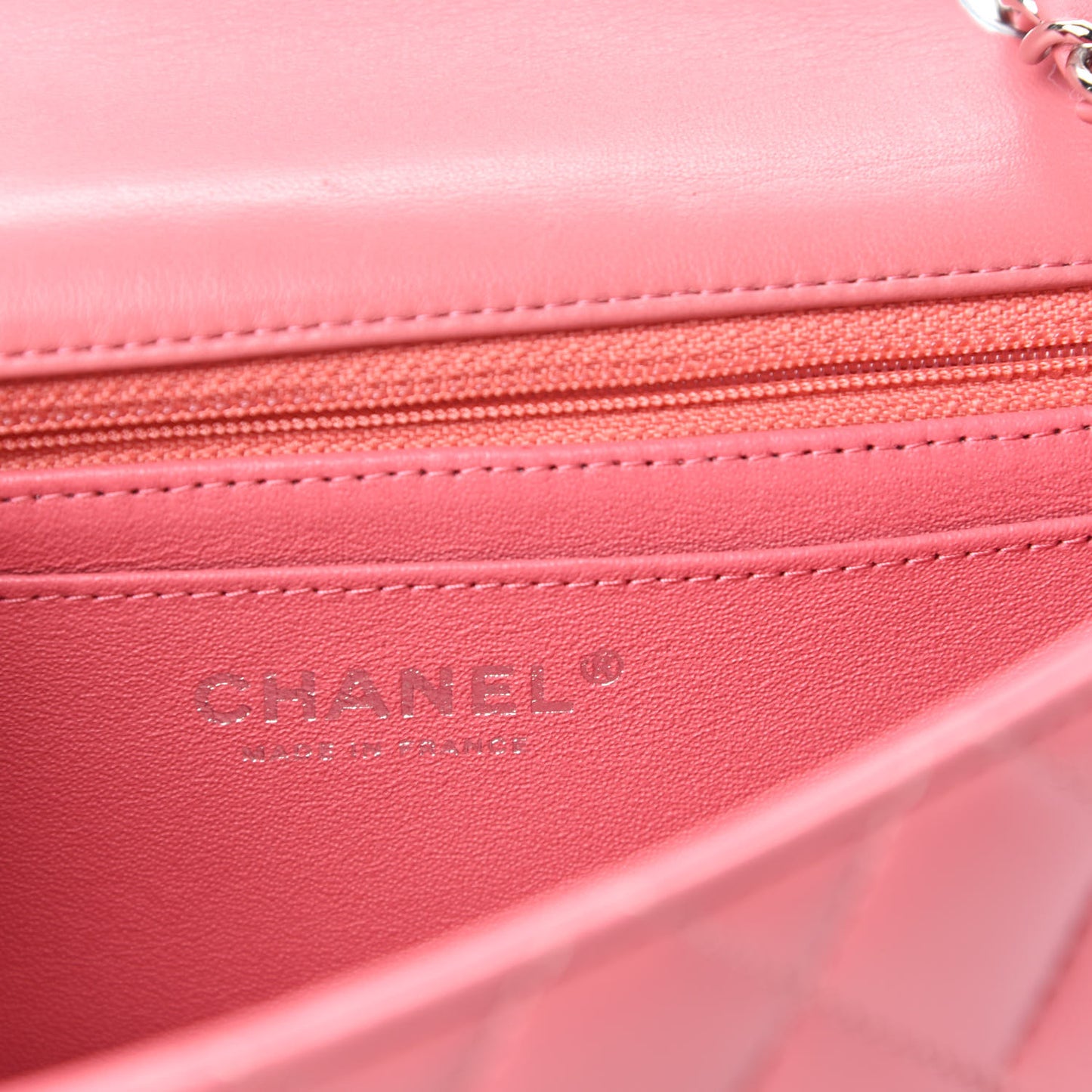 Lambskin Quilted Mini Rectangular Flap Pink