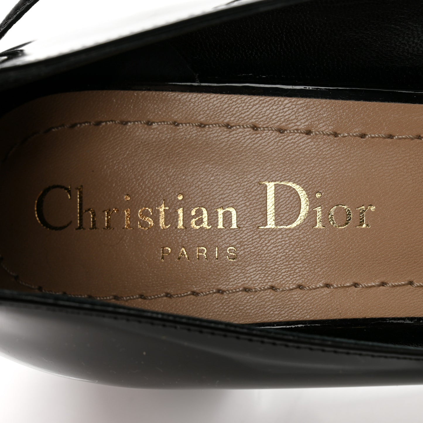 Patent Calfskin Baby-D Ankle Ballet Flats 39 Black
