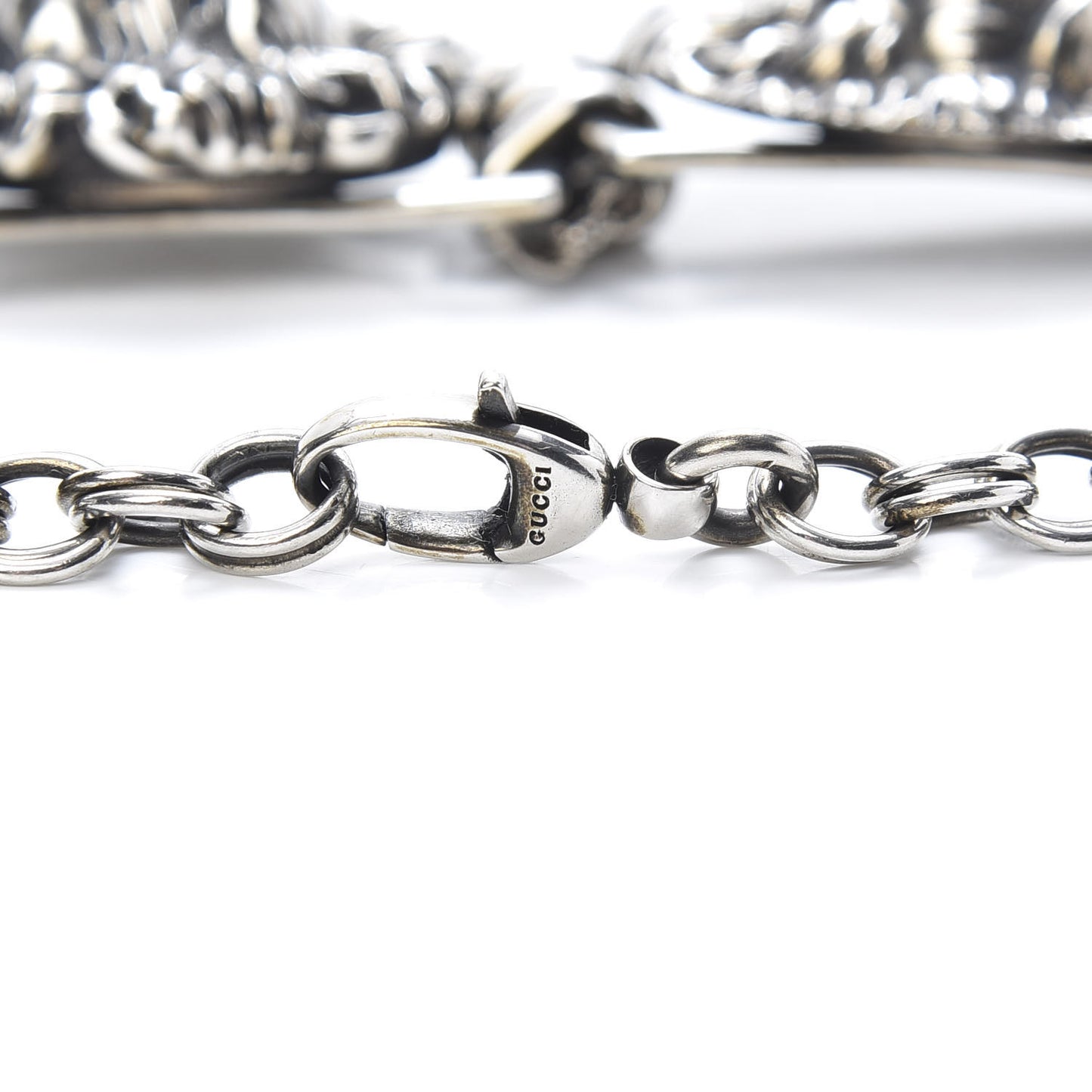 Metal Lion Heads Necklace Aged Silver