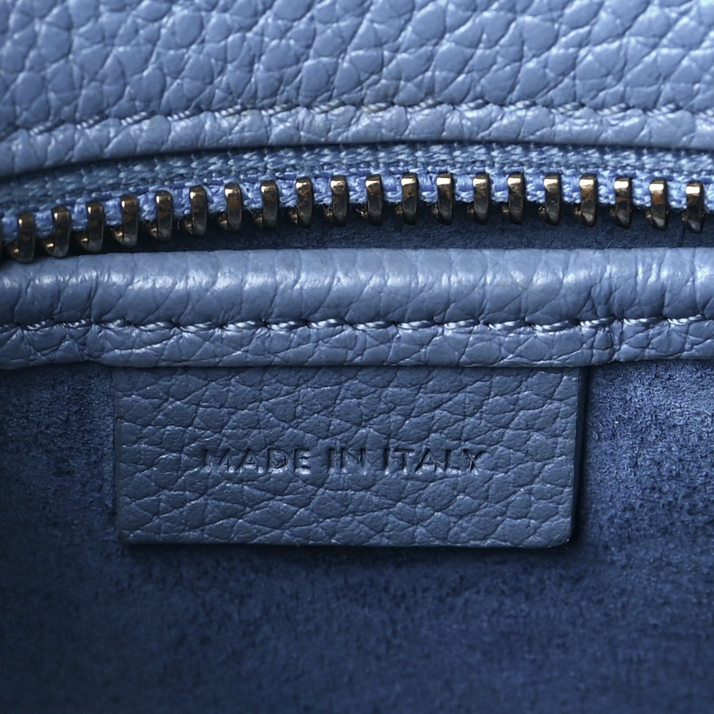 Drummed Calfskin Nano Luggage Blue