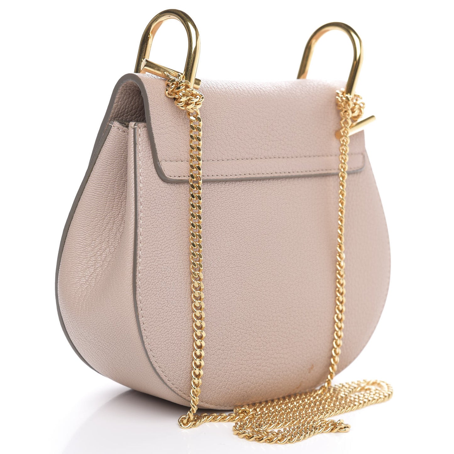 Grained Lambskin Mini Drew Shoulder Bag Cement Pink