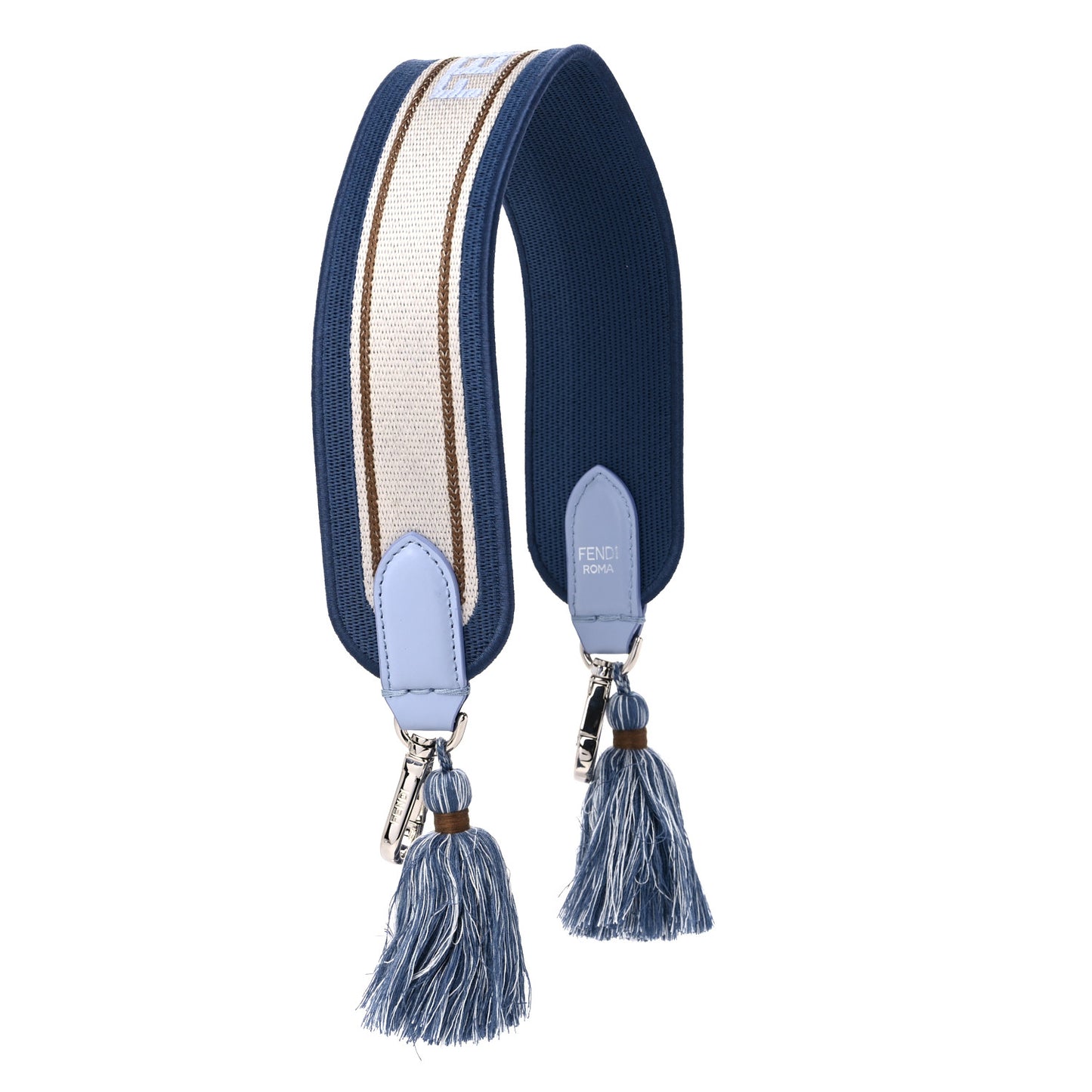 Canvas Calfskin Tassel Strap You Blue Multicolor