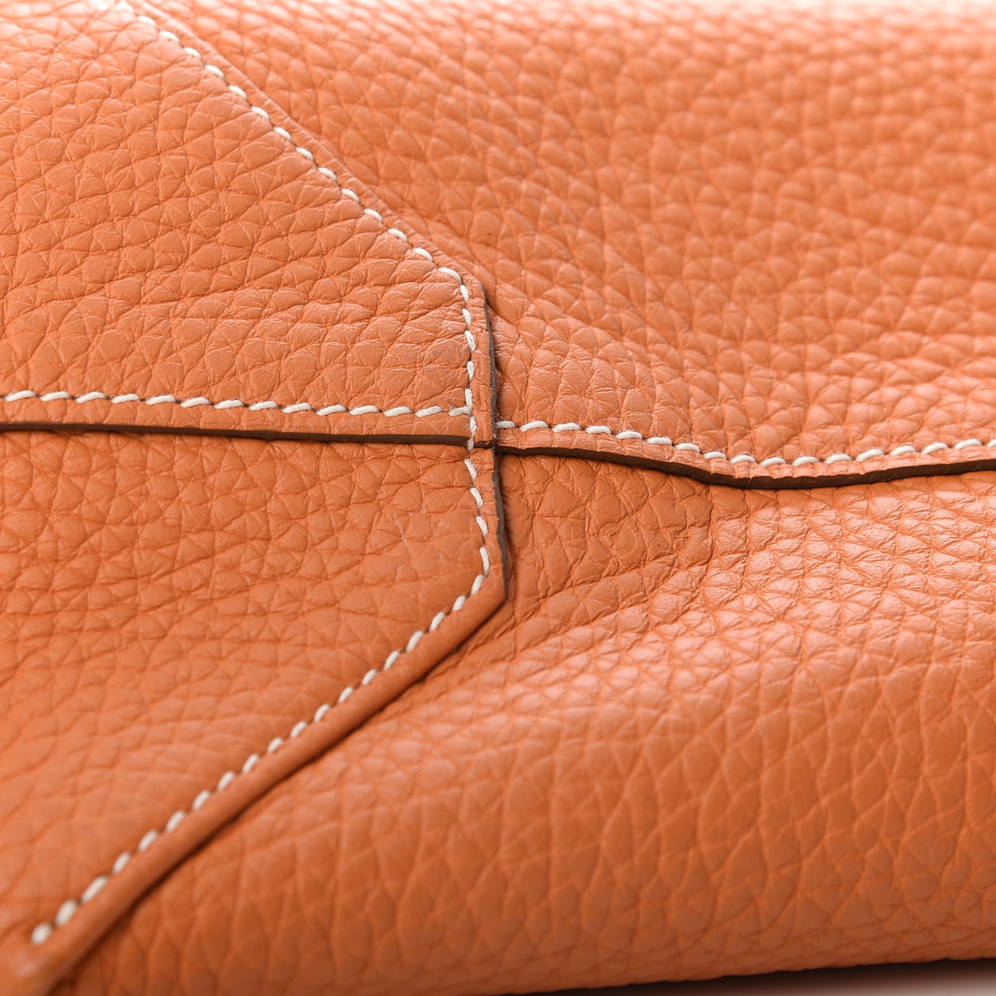 Taurillon Clemence Double Sens 36 Reversible Tote Gris Perle Orange