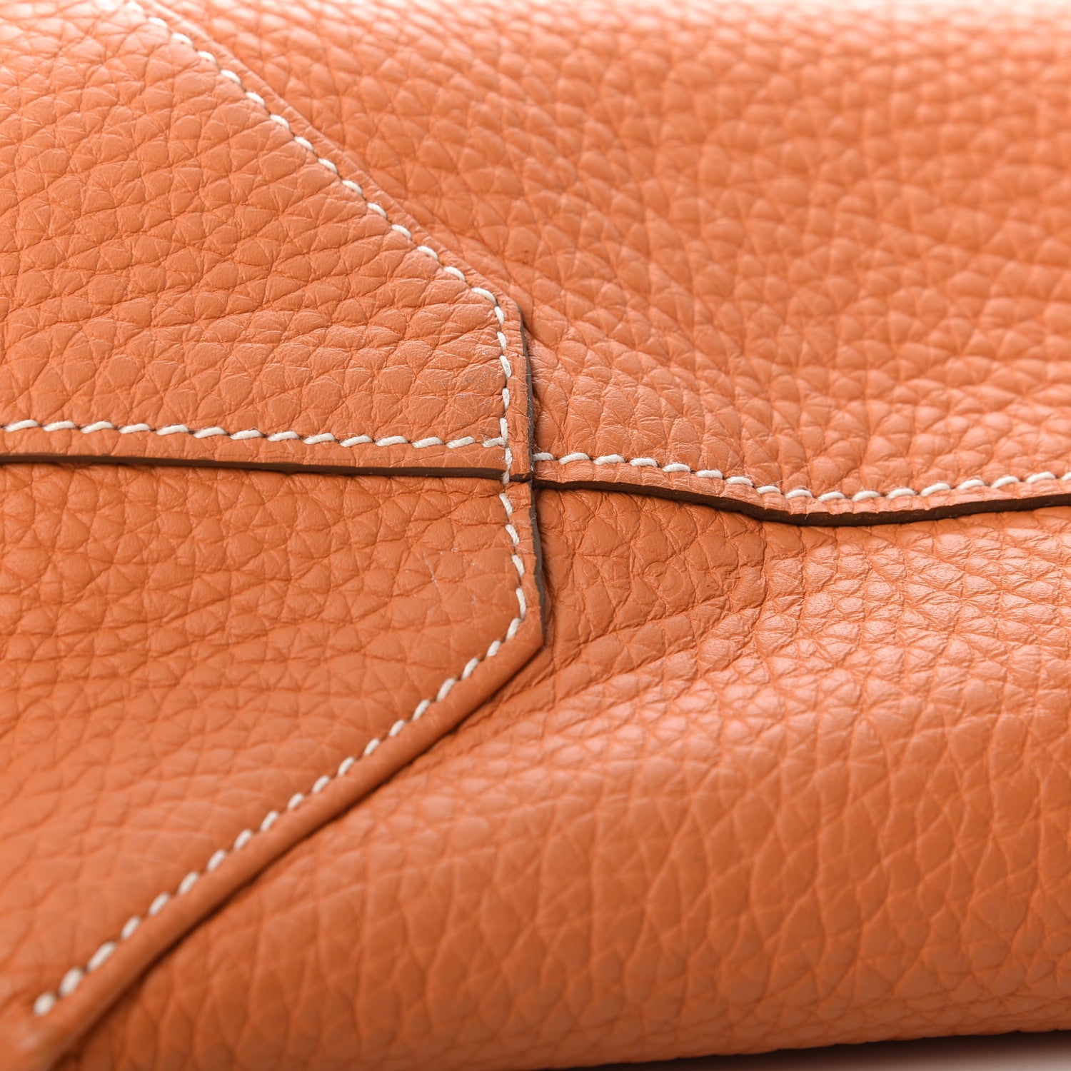 Hermes Taurillon Clemence Double Sens 36 Reversible Tote Gris Perle Orange 16 of 16