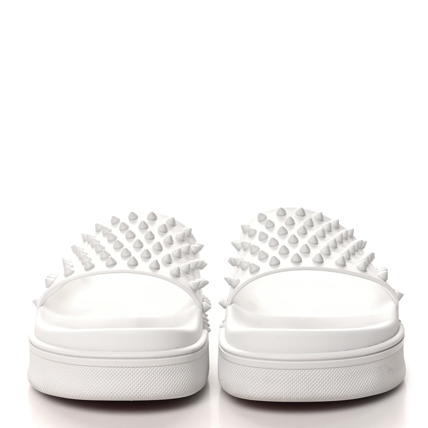 Calfskin Donna Studded Pool Fun Platform Flat Slide Sandals 39 White