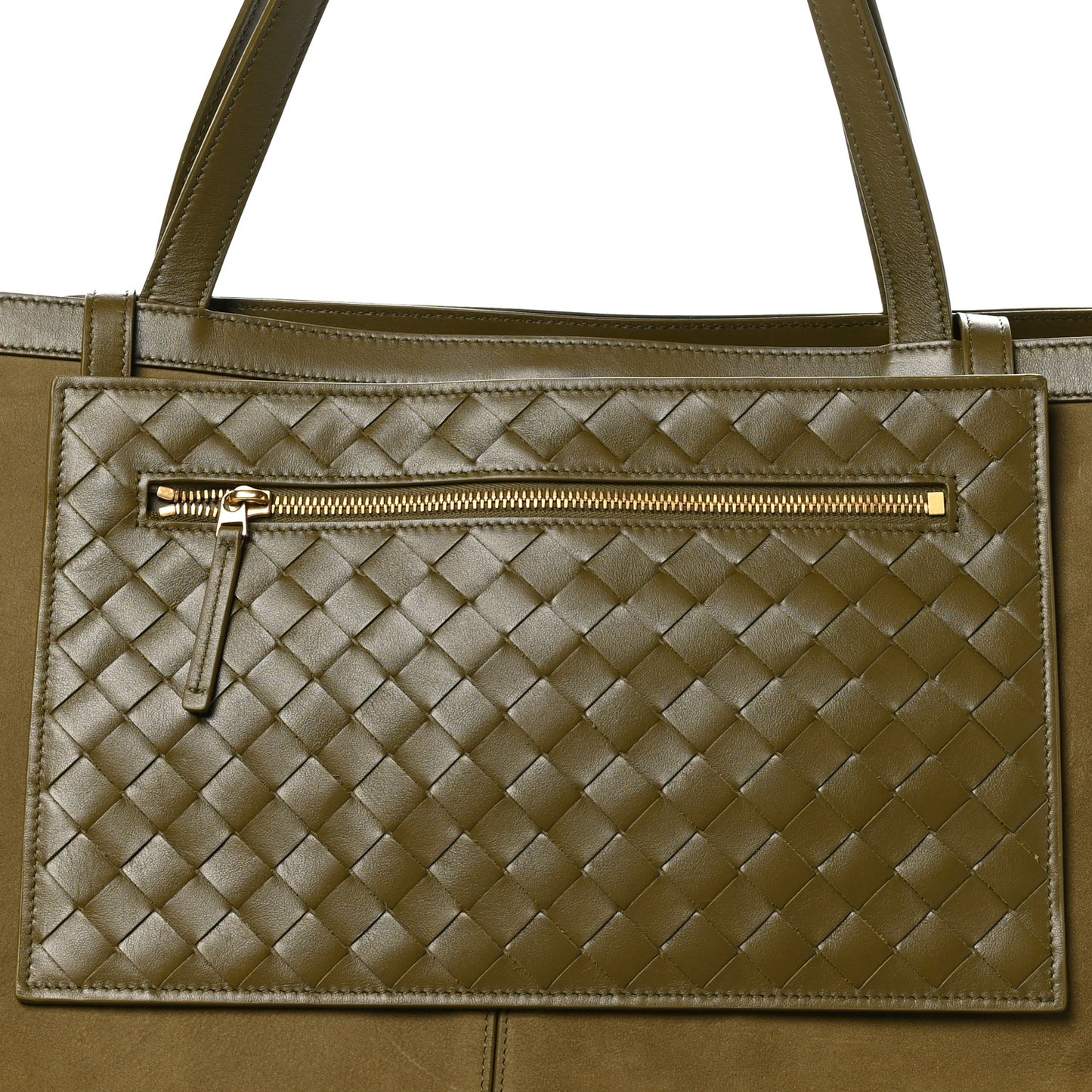 Nappa Intrecciato Large Flip Flap Tote Mud