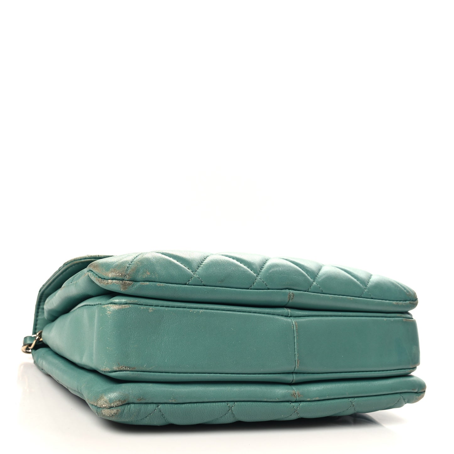 Lambskin Quilted Small Trendy CC Flap Dual Handle Bag Green