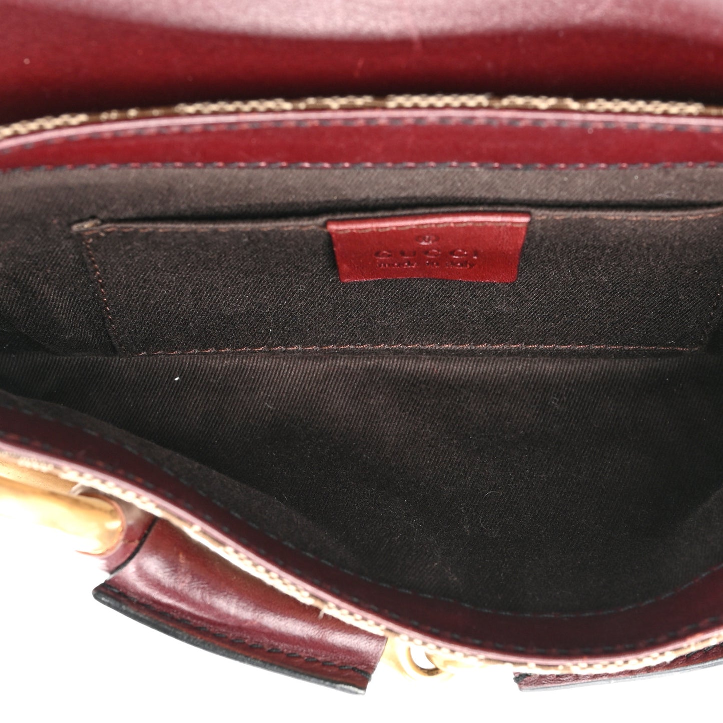 Monogram Studded Horsebit Clutch Bordeaux