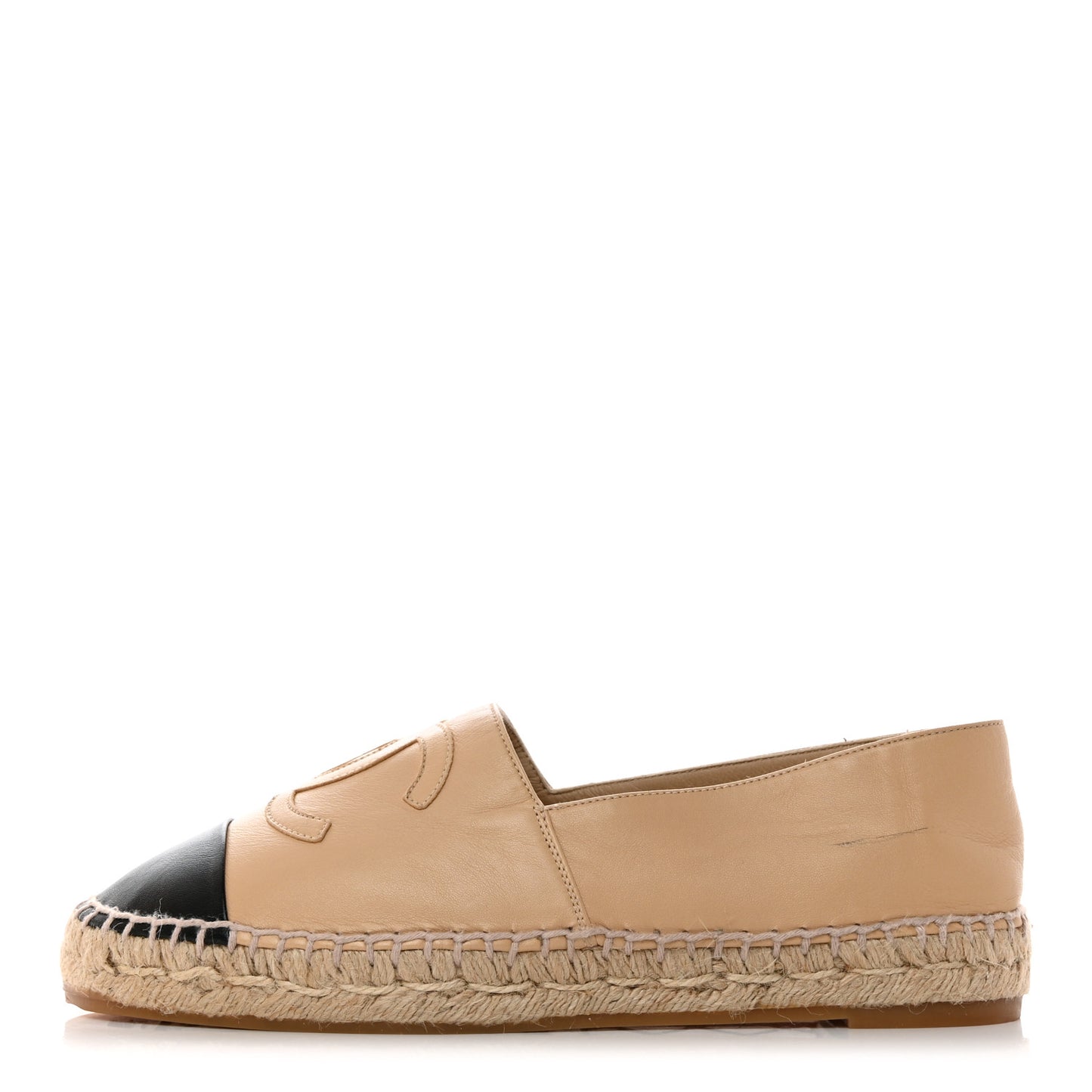 Lambskin CC Espadrilles 38 Beige Black