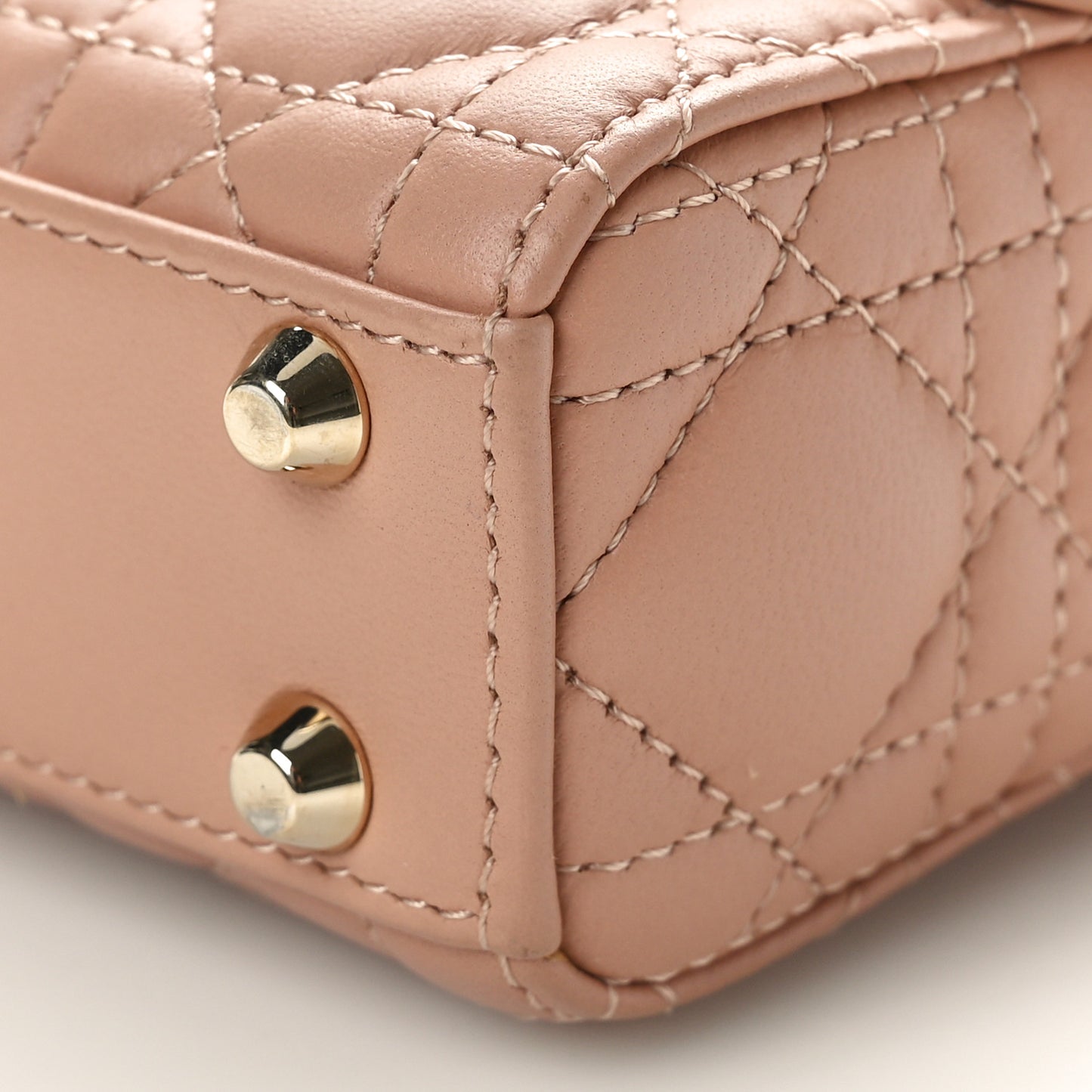 Lambskin Cannage Micro Lady Dior Rose Des Vents