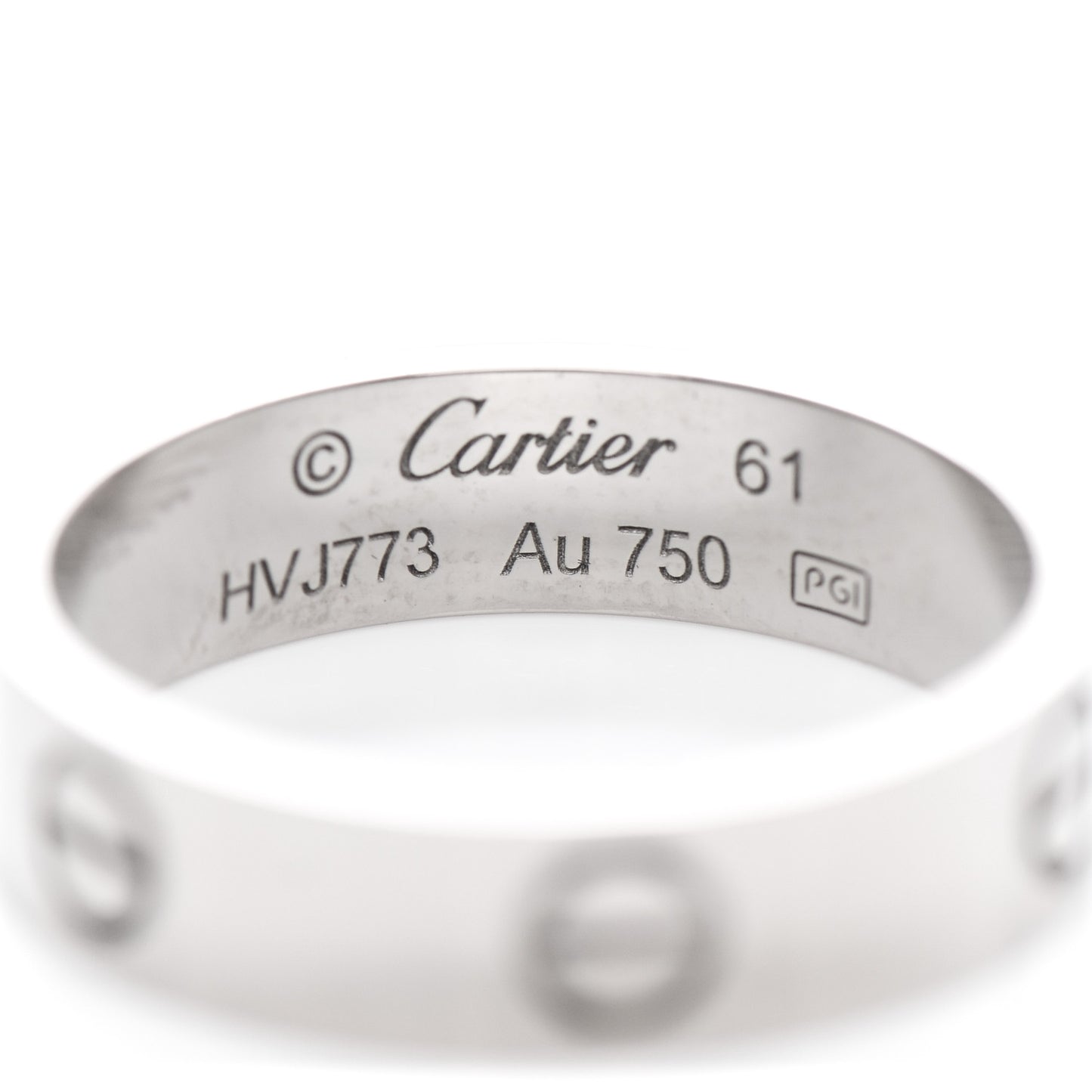 18K White Gold 5.5mm LOVE Ring 61 9.5