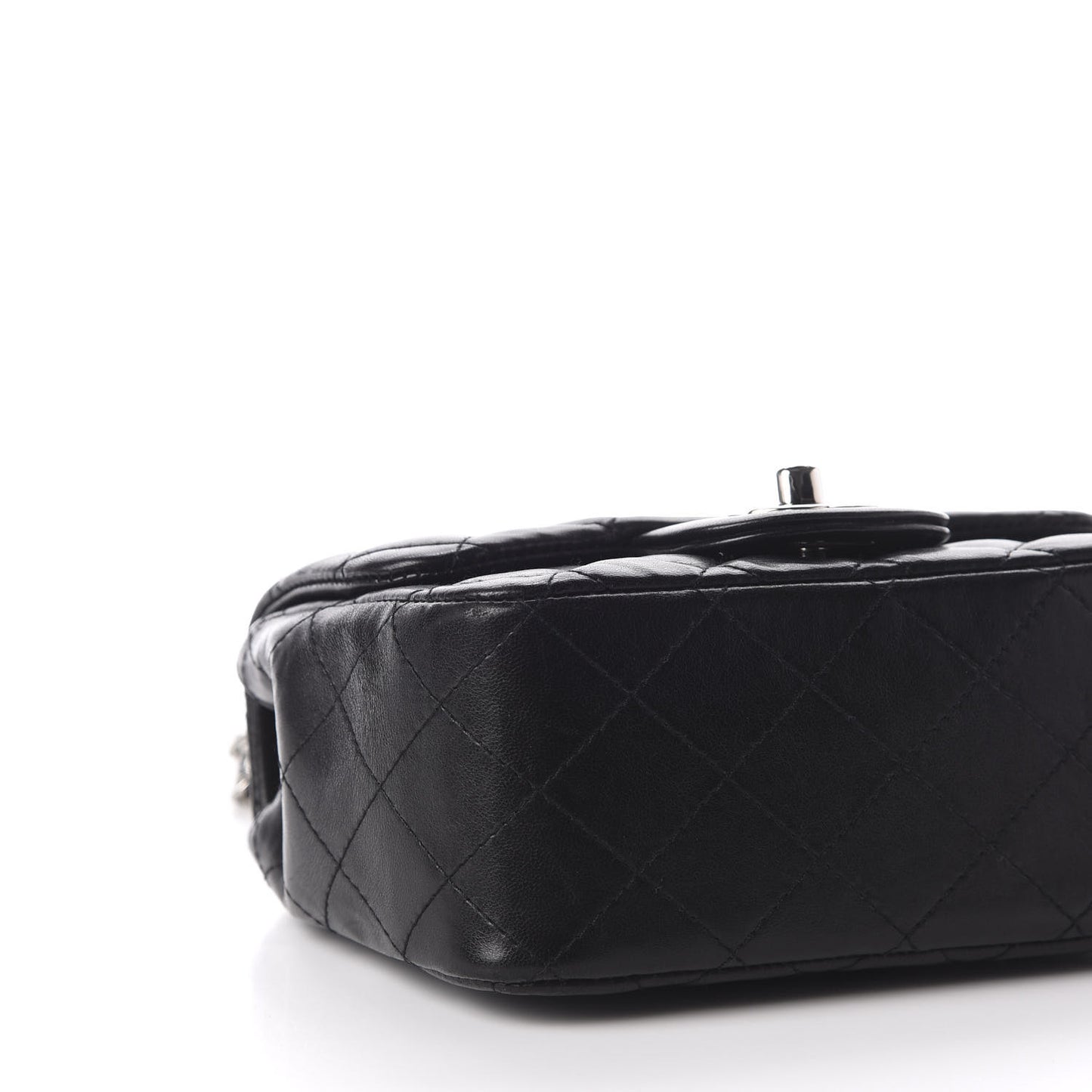 Lambskin Quilted Mini Square Flap Black