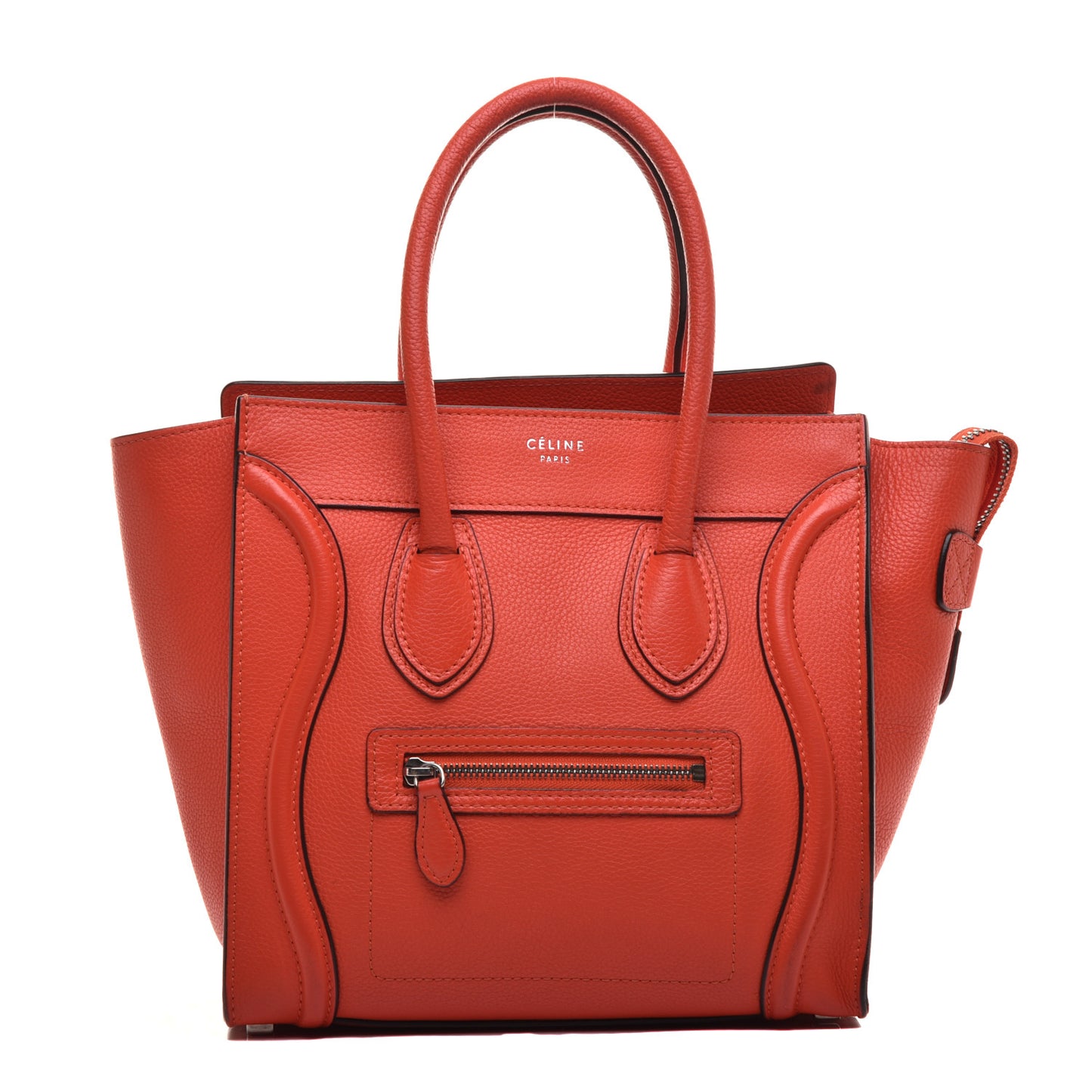 Drummed Calfskin Micro Luggage Vermillion