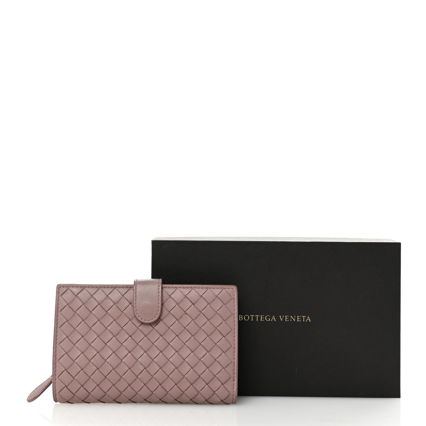 Nappa Intrecciato French Flap Wallet Mallow