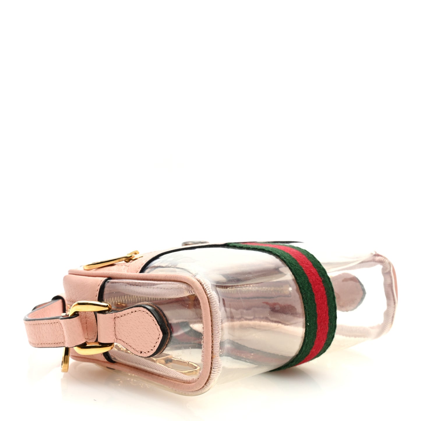 Vinyl Web Mini Ophidia Transparent Shoulder Bag Perfect Pink