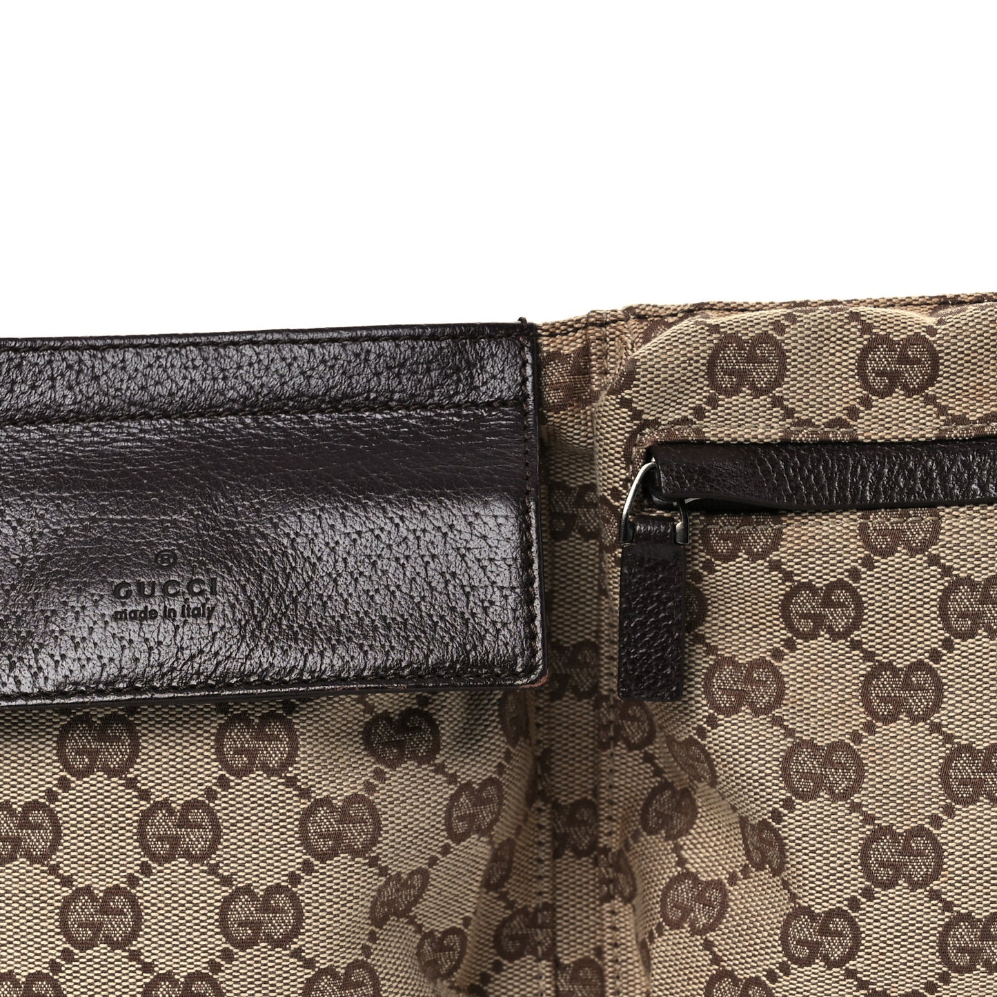 GG Monogram Double Pocket Belt Bag Dark Brown