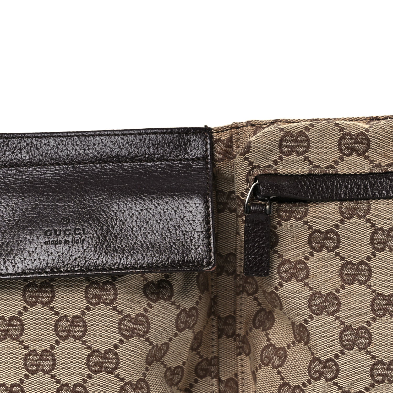 Gucci GG Monogram Double Pocket Belt Bag Dark Brown 8 of 14