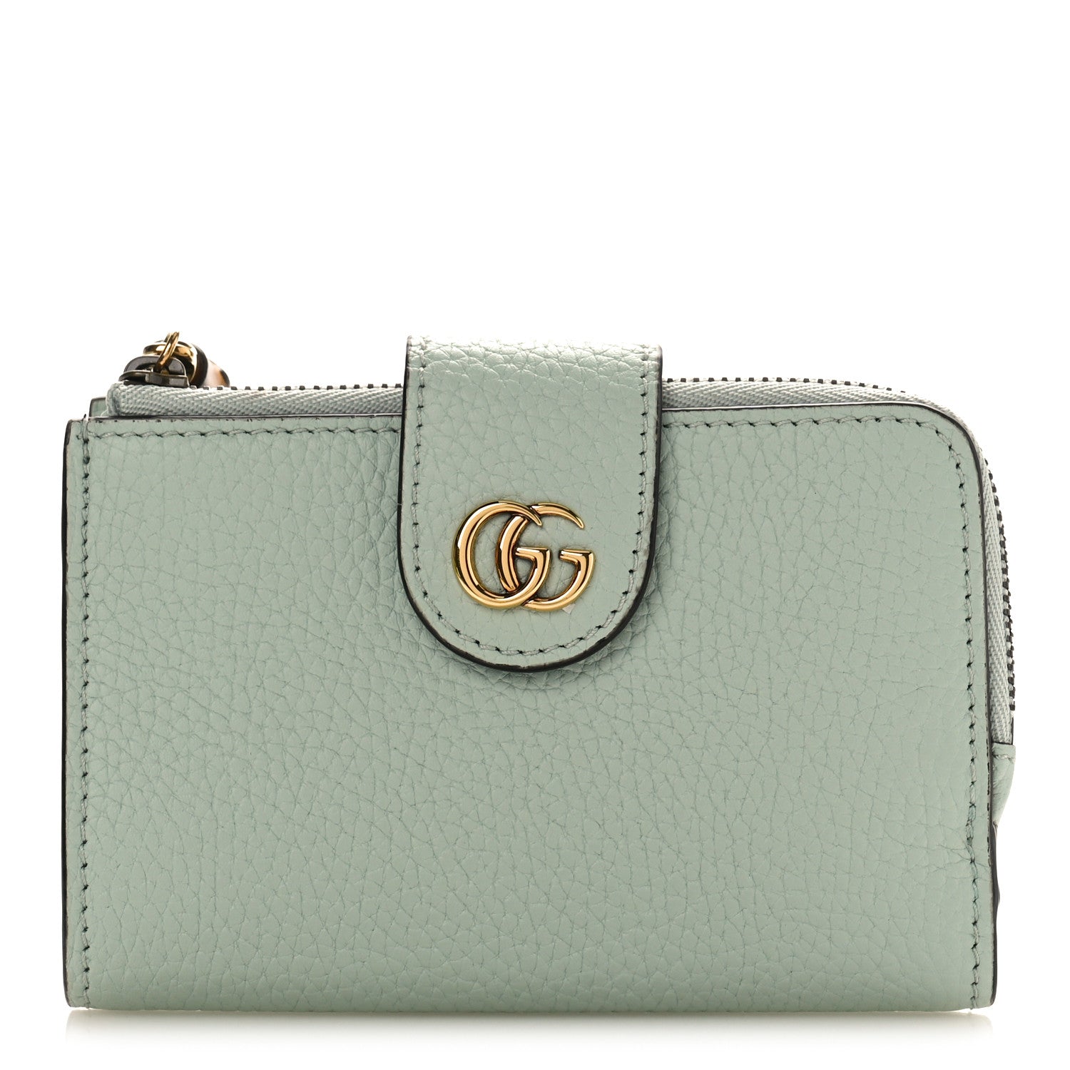 Gucci Piuma Calfskin Medium Bamboo Double G Wallet Pale Green 1 of 9