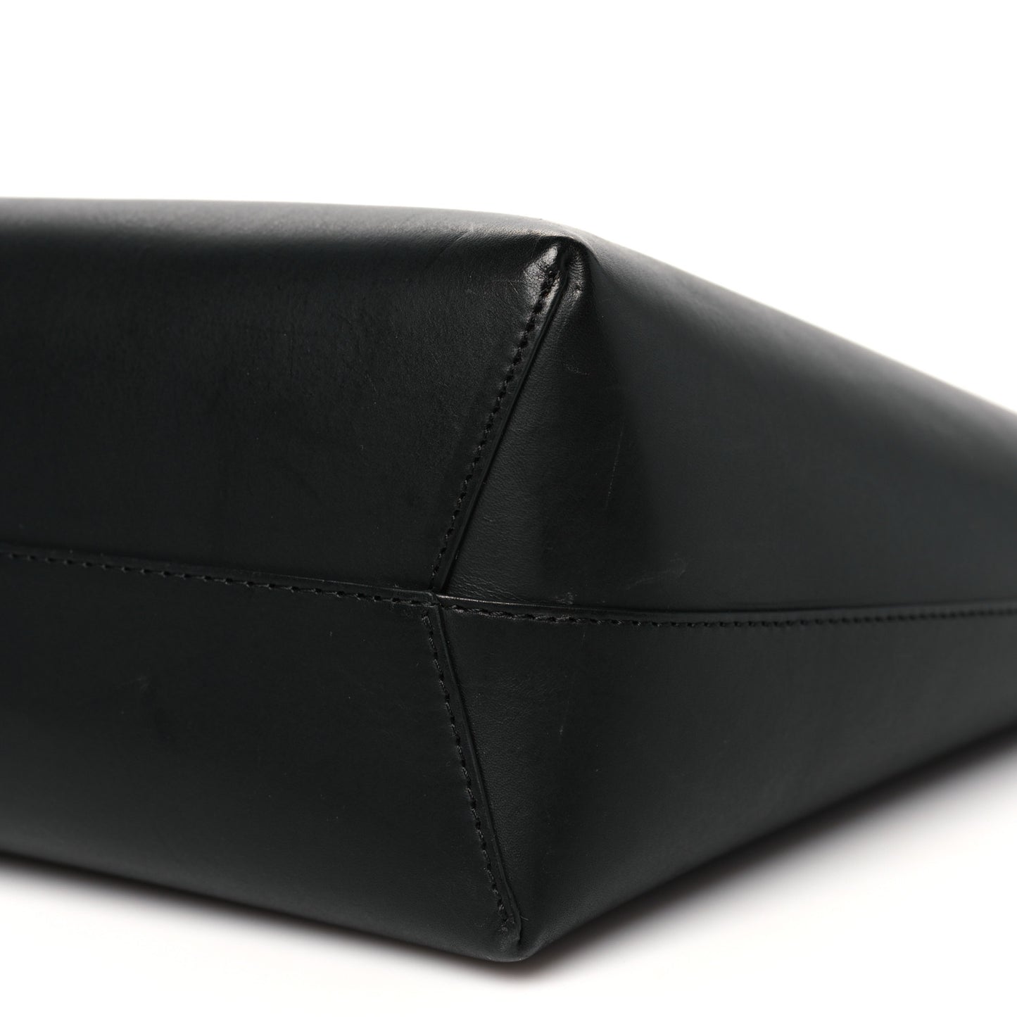 Calfskin Small Shopping Tote Black Flamma