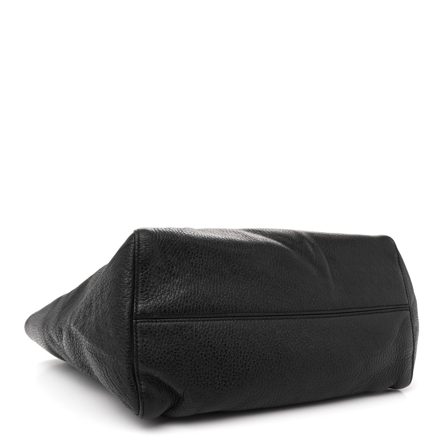 Pebbled Calfskin Small Swing Tote Black