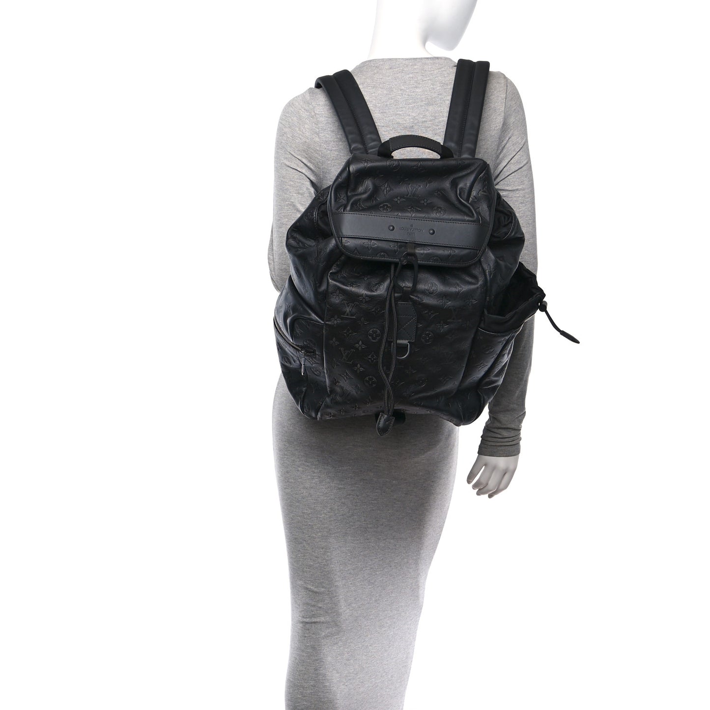 Calfskin Monogram Shadow Discovery Backpack Black