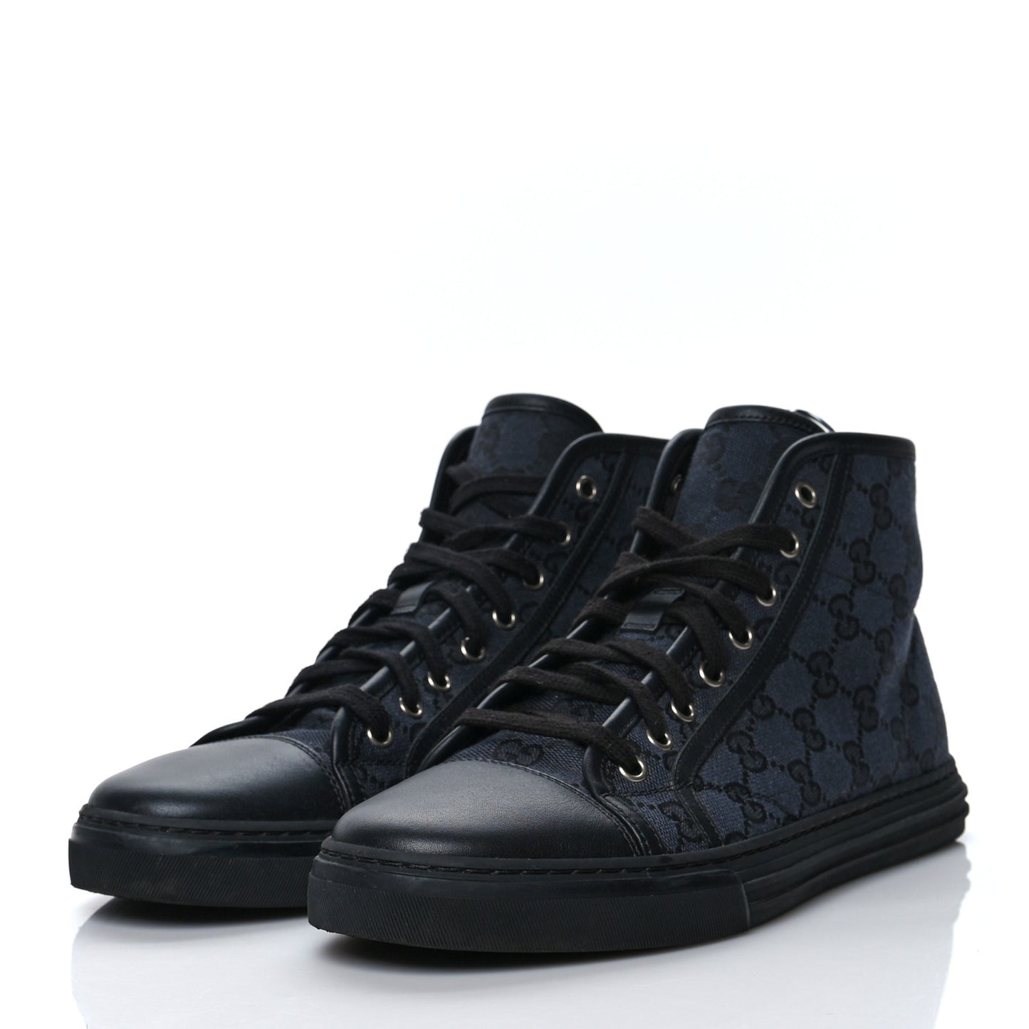 Monogram Mens High Top Sneakers 7.5 Black