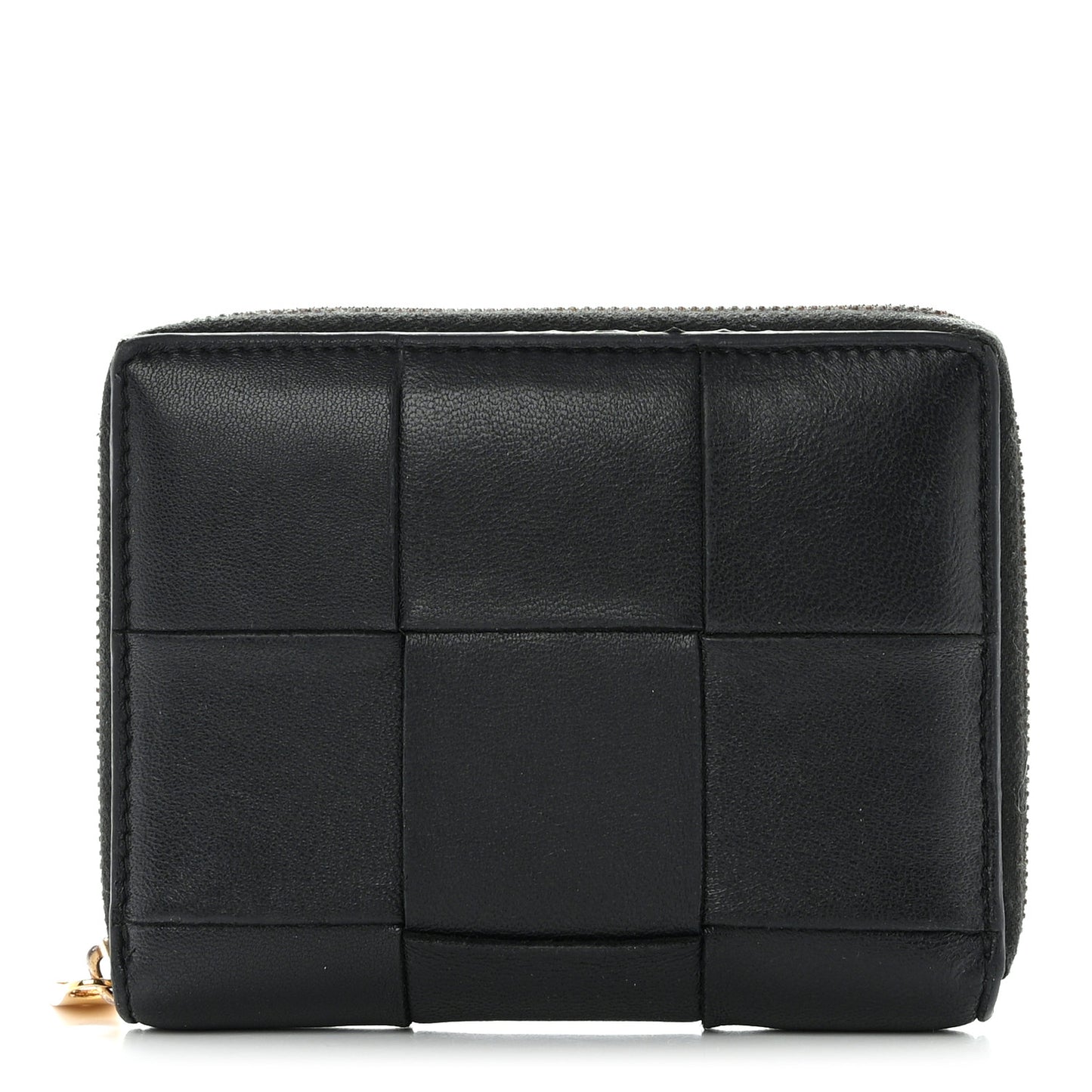 Calfskin Maxi Intreccio Zip Around Wallet Black