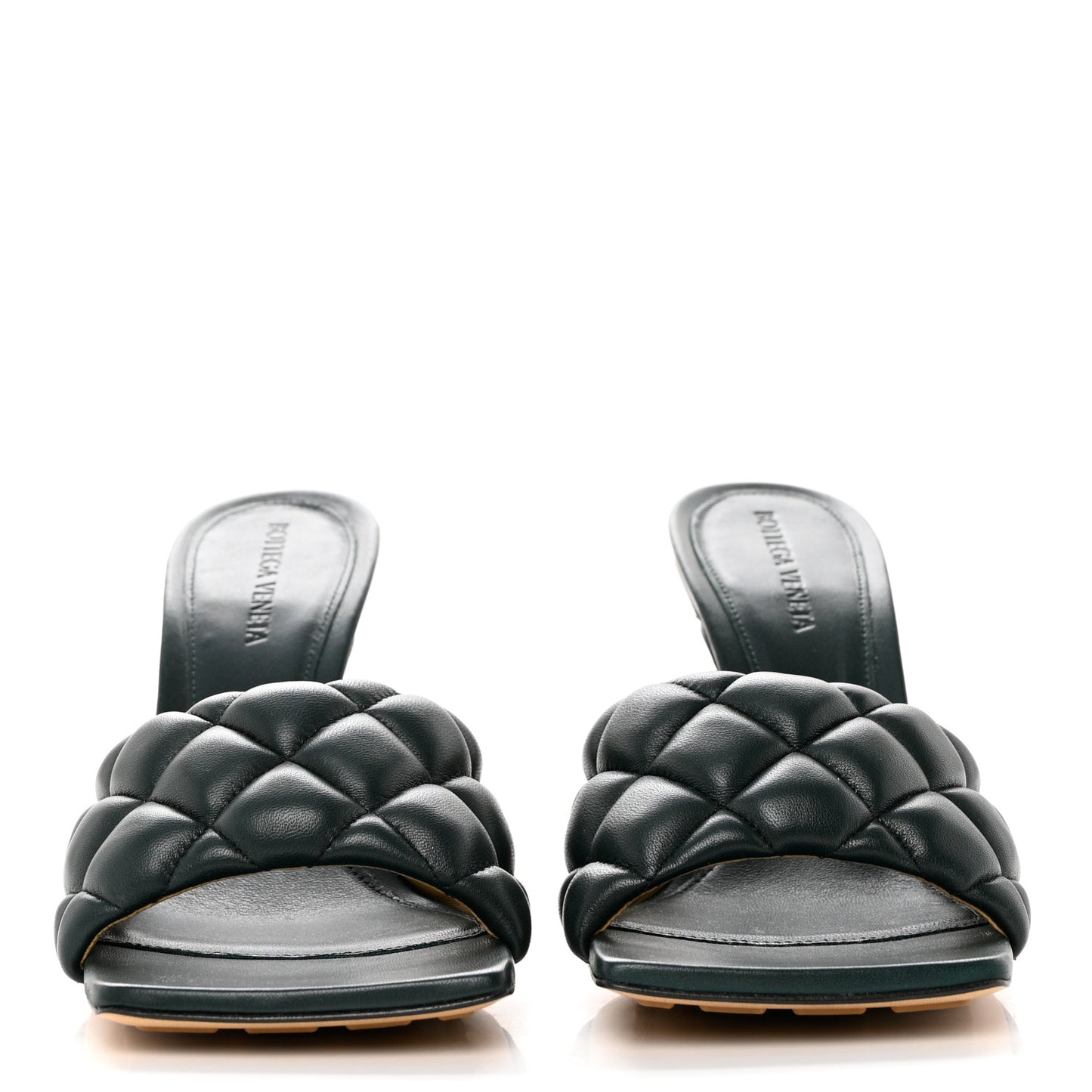Nappa Matelasse Padded Mule Sandals 38.5 Inkwell