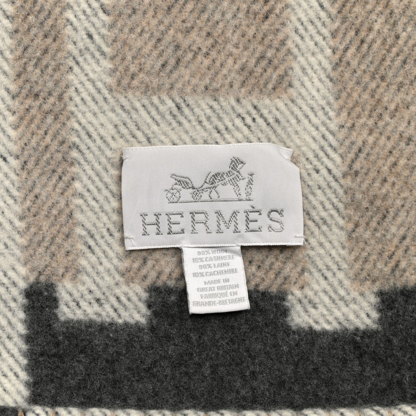 Wool Cashmere Avalon Bayadere Blanket Natural