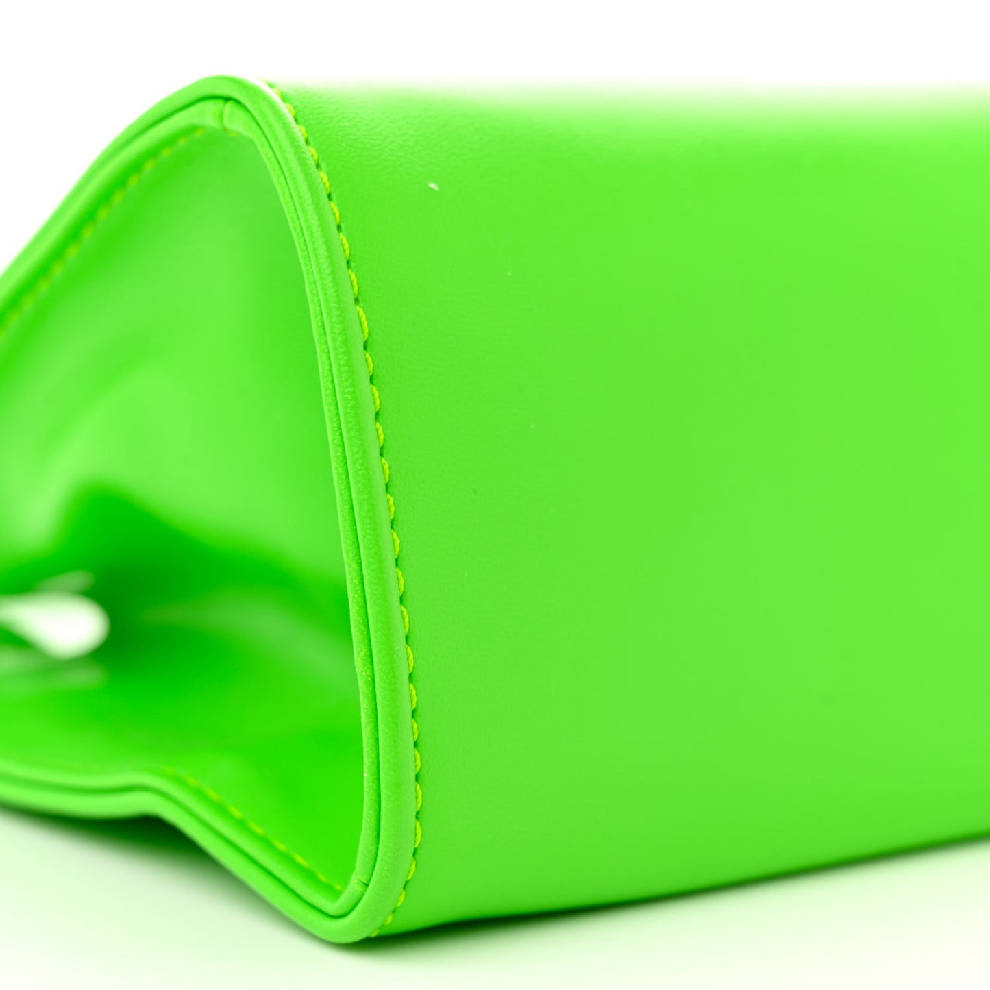Vegan Leather Small Shopping Bag Highlighter Green