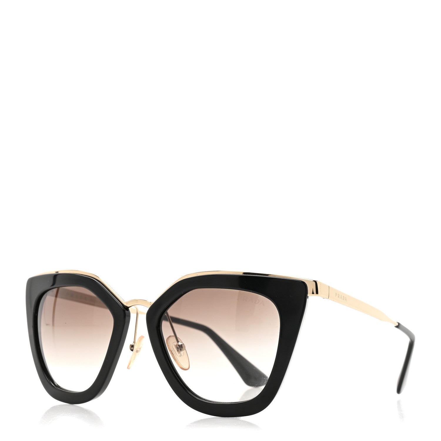 Prada Cinema SPR 53S 1AB-0A7 Sunglasses Gold Square Gradient Grey Prada Cinema Black Sunglasses Gold Square Gradient Grey  main image 2
