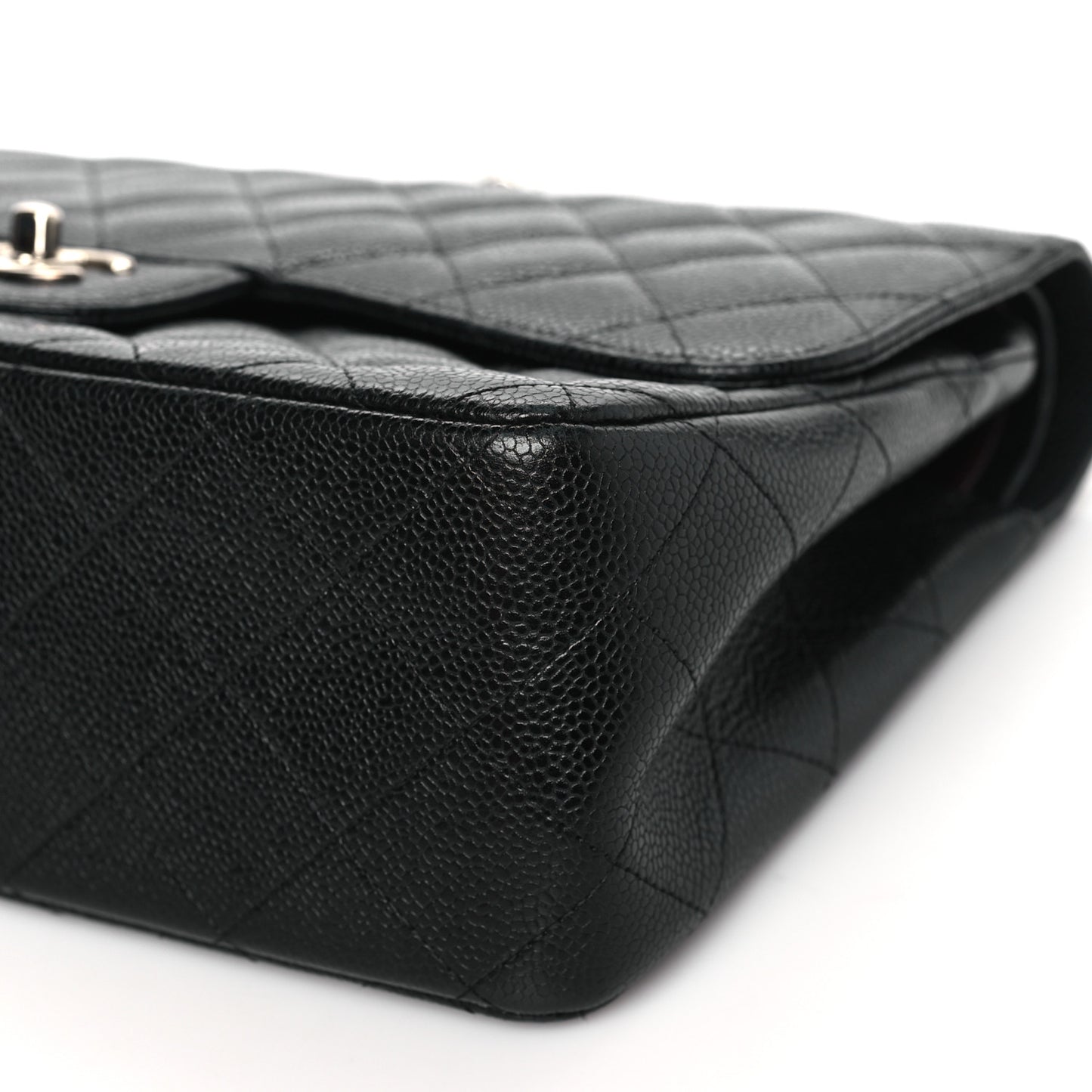 Caviar Quilted Jumbo Double Flap Black