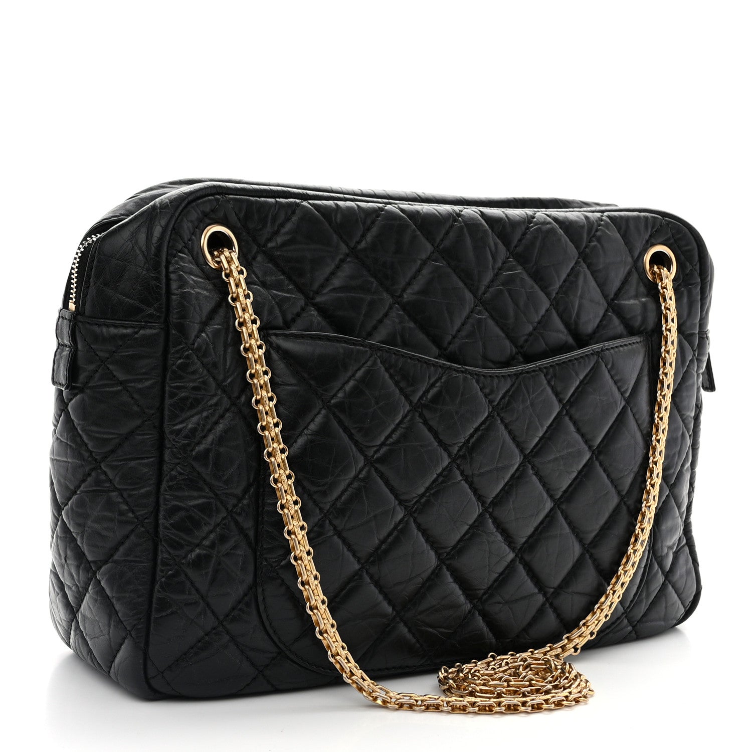 Chanel Aged Calfskin Quilted Large Reissue Camera Case Black 2 of 10