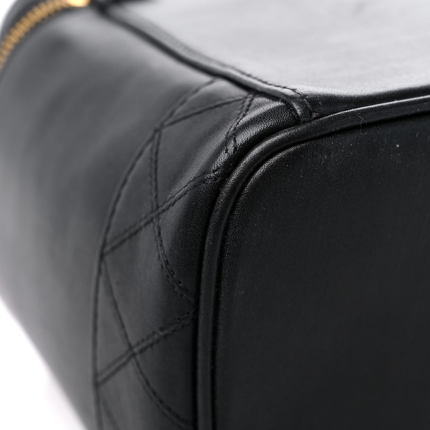 Lambskin Vanity Cosmetic Bag Black