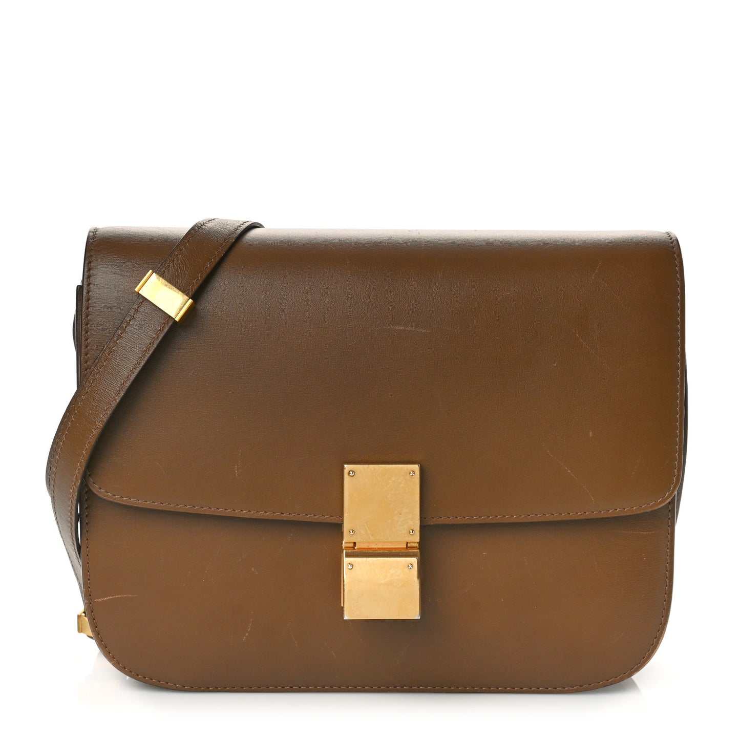 Smooth Calfskin Medium Classic Box Flap Bag Camel