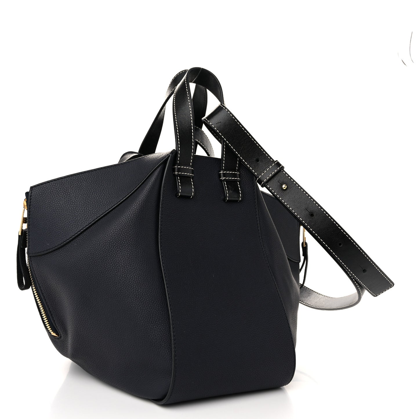 Calfskin Small Hammock Shoulder Bag Midnight Blue Black