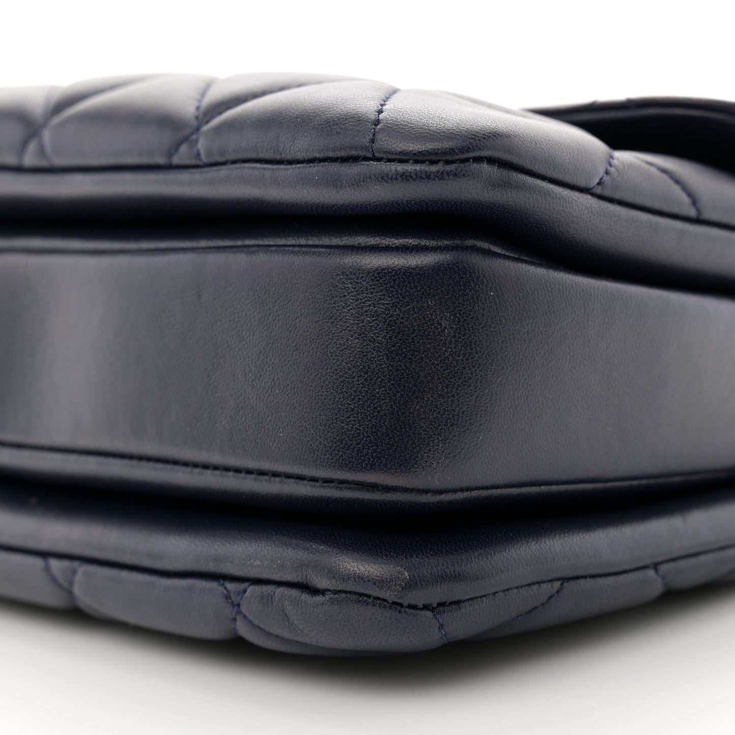 Lambskin Quilted Small Trendy CC Flap Dual Handle Bag Navy