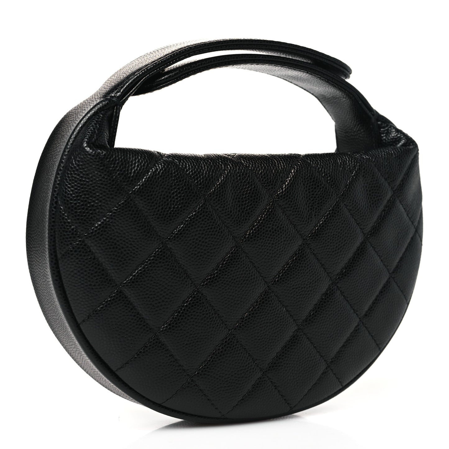 Caviar Quilted Polly Pocket Pouch Hobo Black