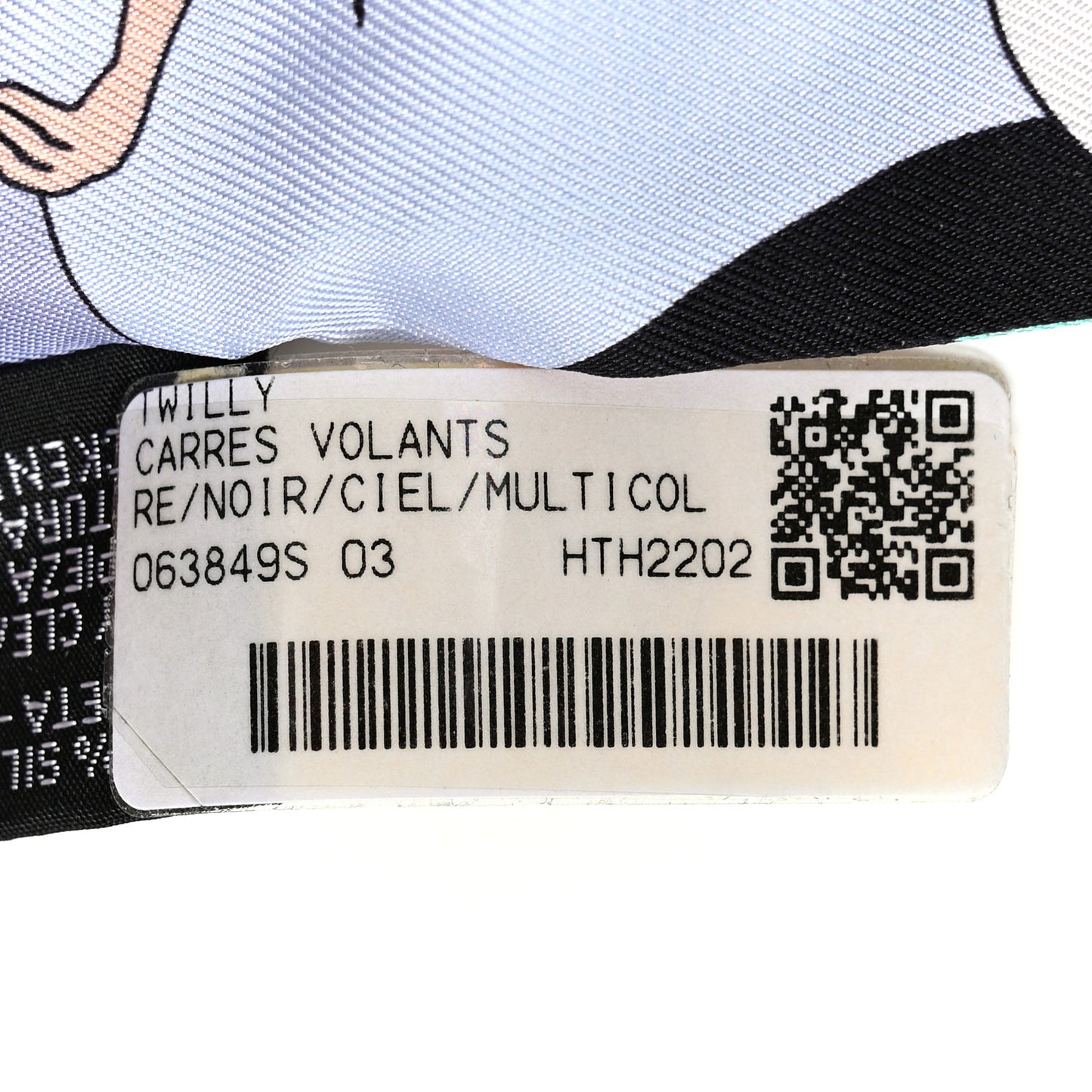 Silk Carres Volants Twilly Black Ciel Multicolor