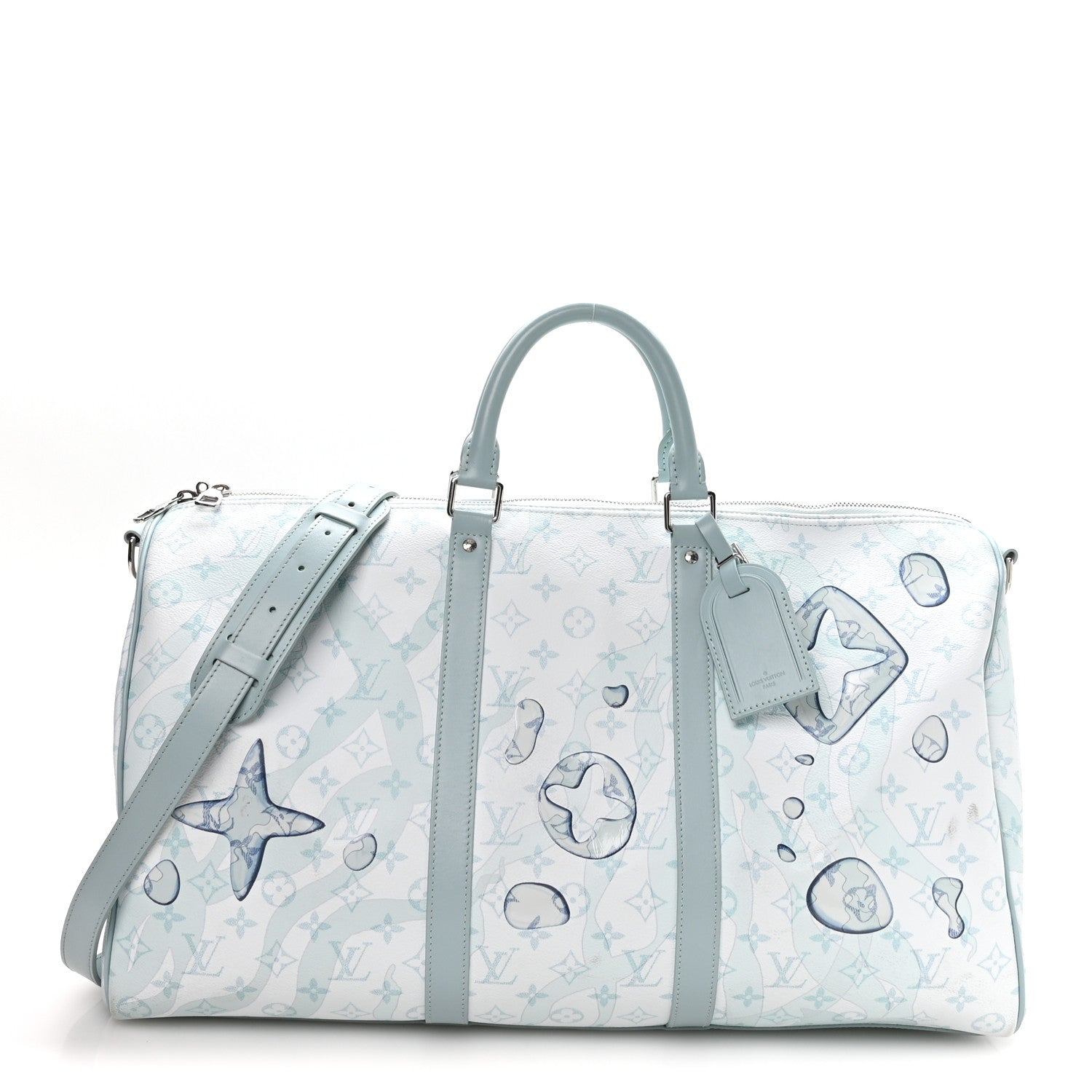 Louis Vuitton Monogram Aquagarden Keepall Bandouliere 50 Crystal