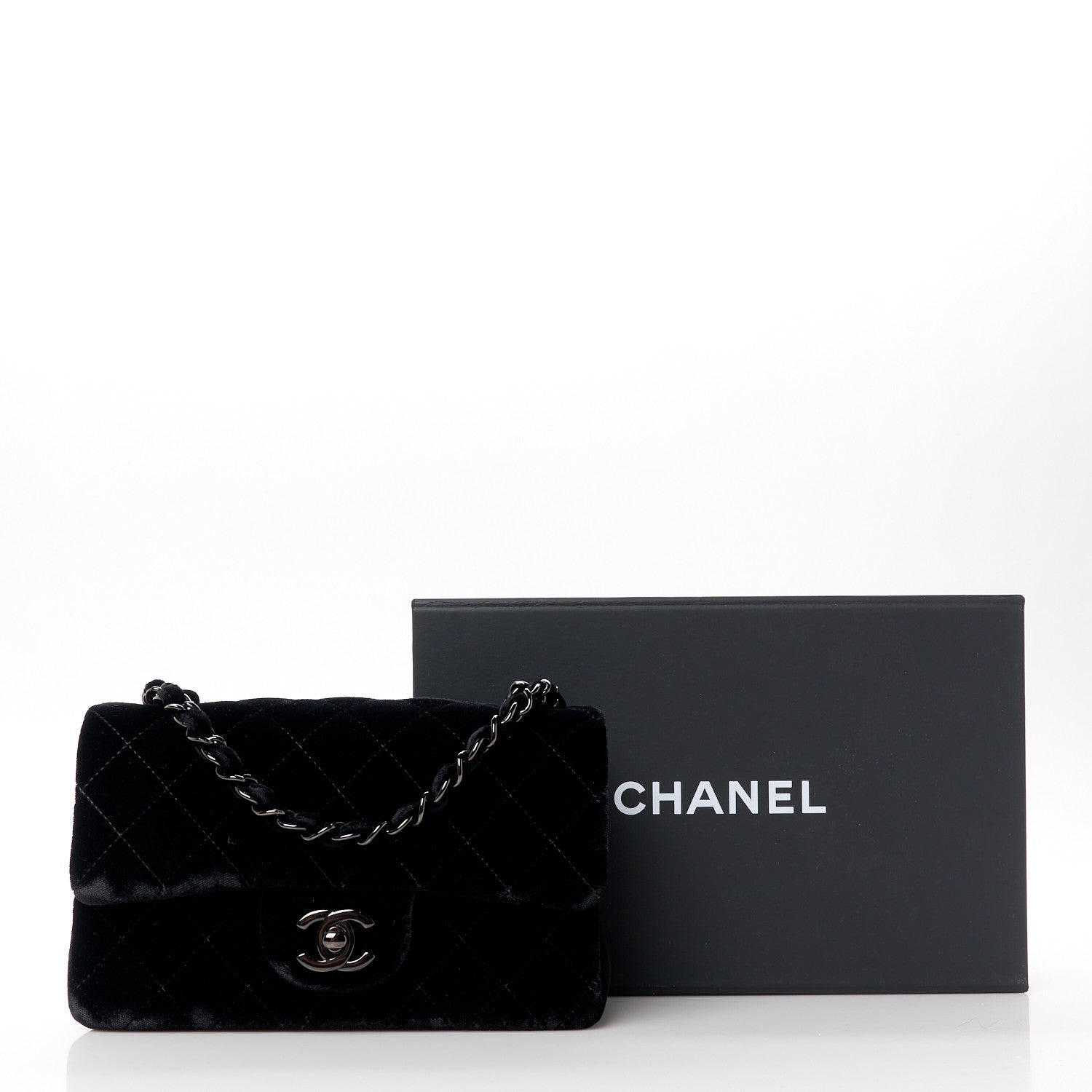 Chanel Velvet Quilted Mini Rectangular Flap So Black 13 of 13