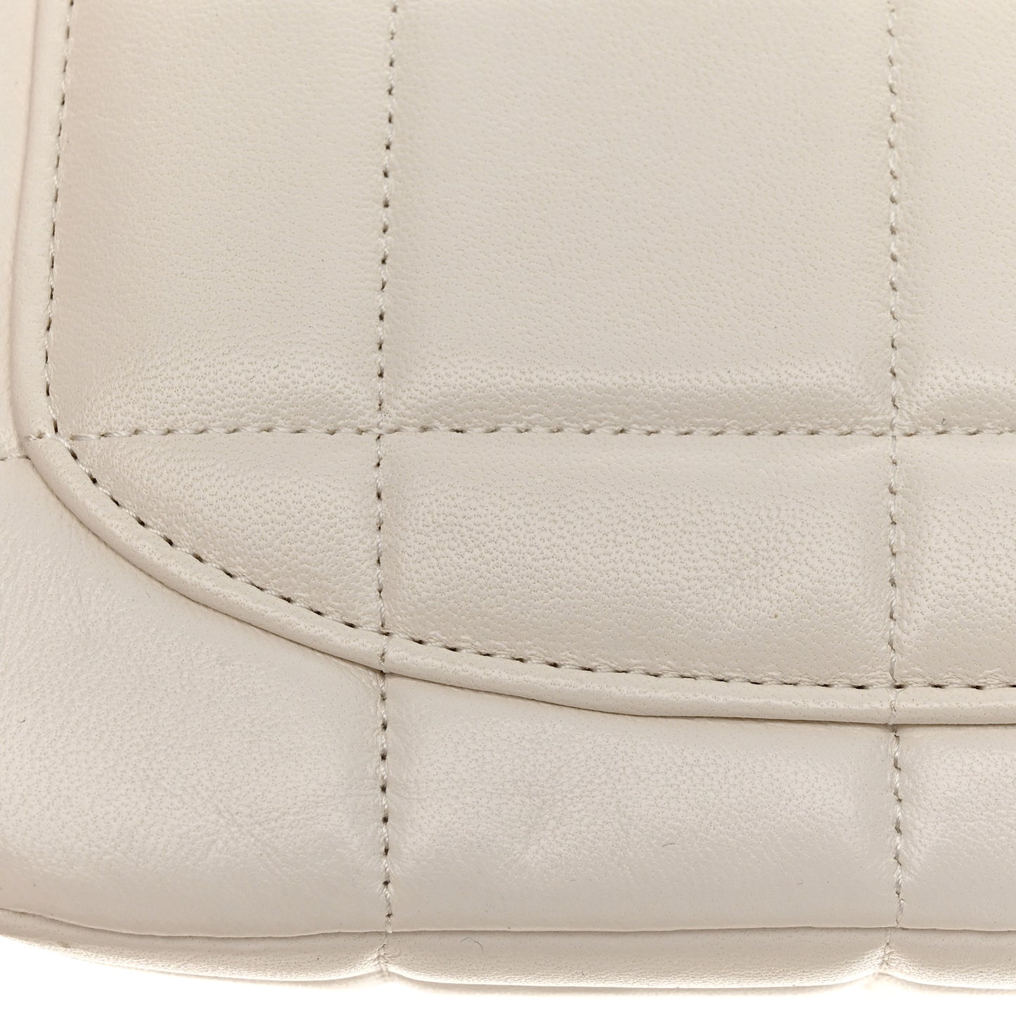Lambskin Resin Crystal Square Quilted Monacoco Mini Square Flap White